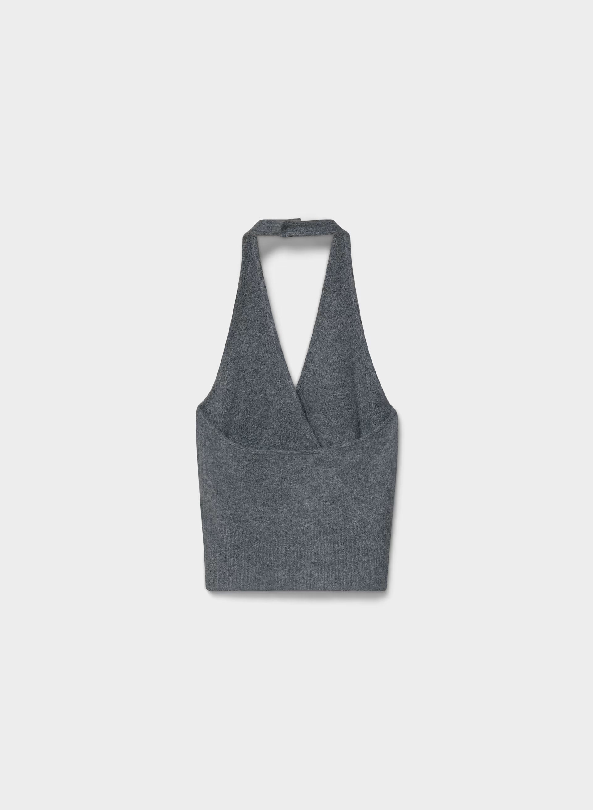 SoftSpoke™ Gaze Halter Top - HEATHER DARK GREY