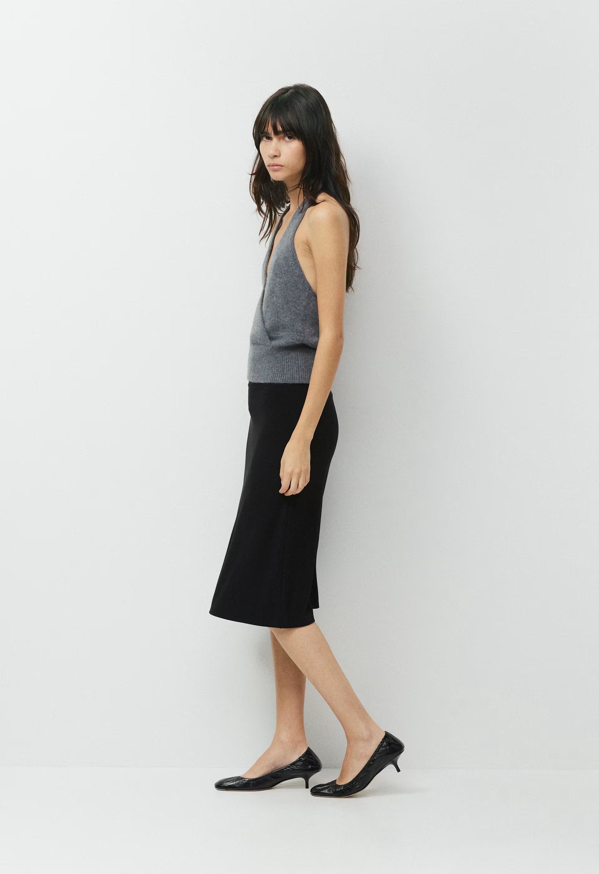 SoftSpoke™ Gaze Halter Top - HEATHER DARK GREY