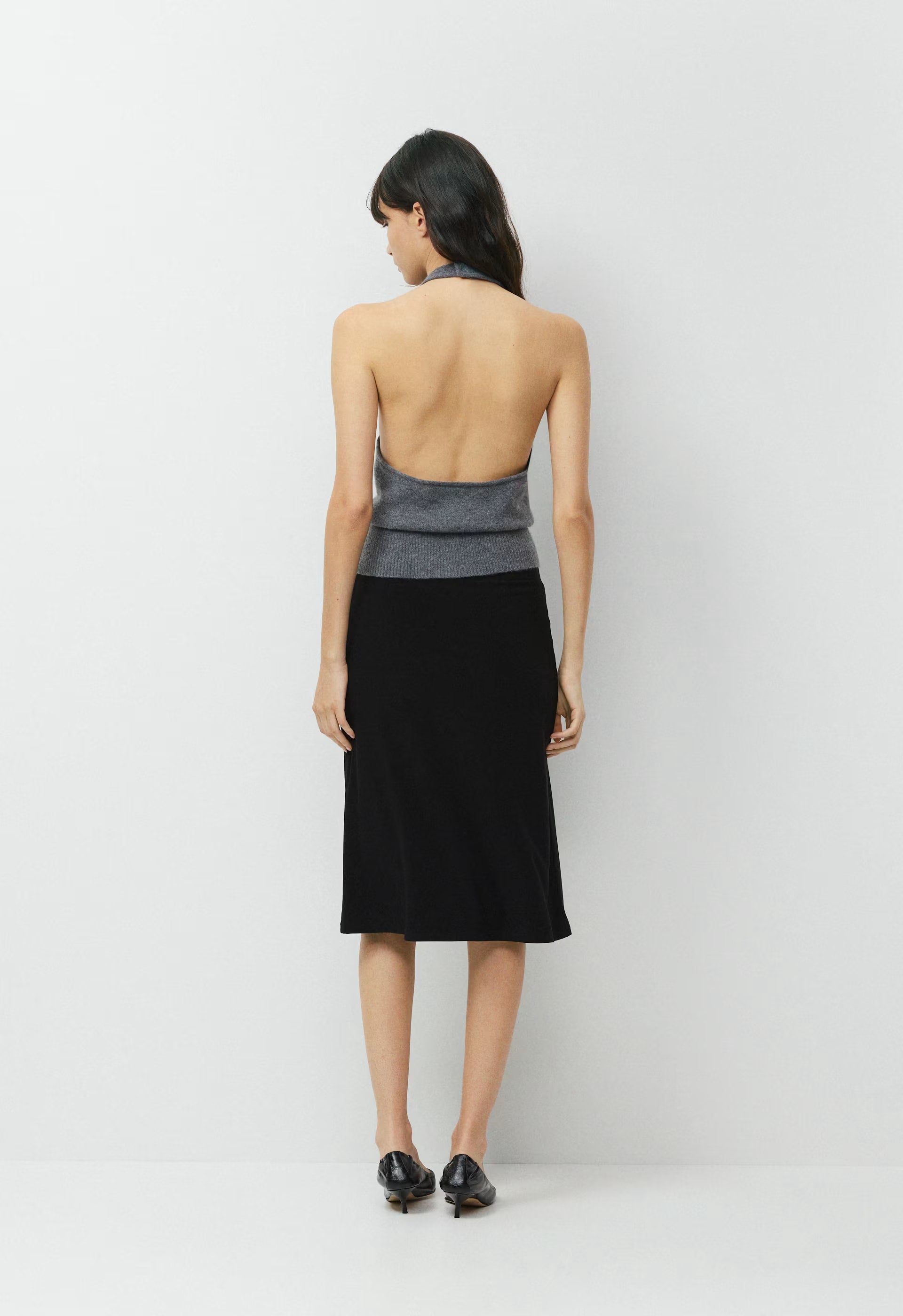 SoftSpoke™ Gaze Halter Top - HEATHER DARK GREY