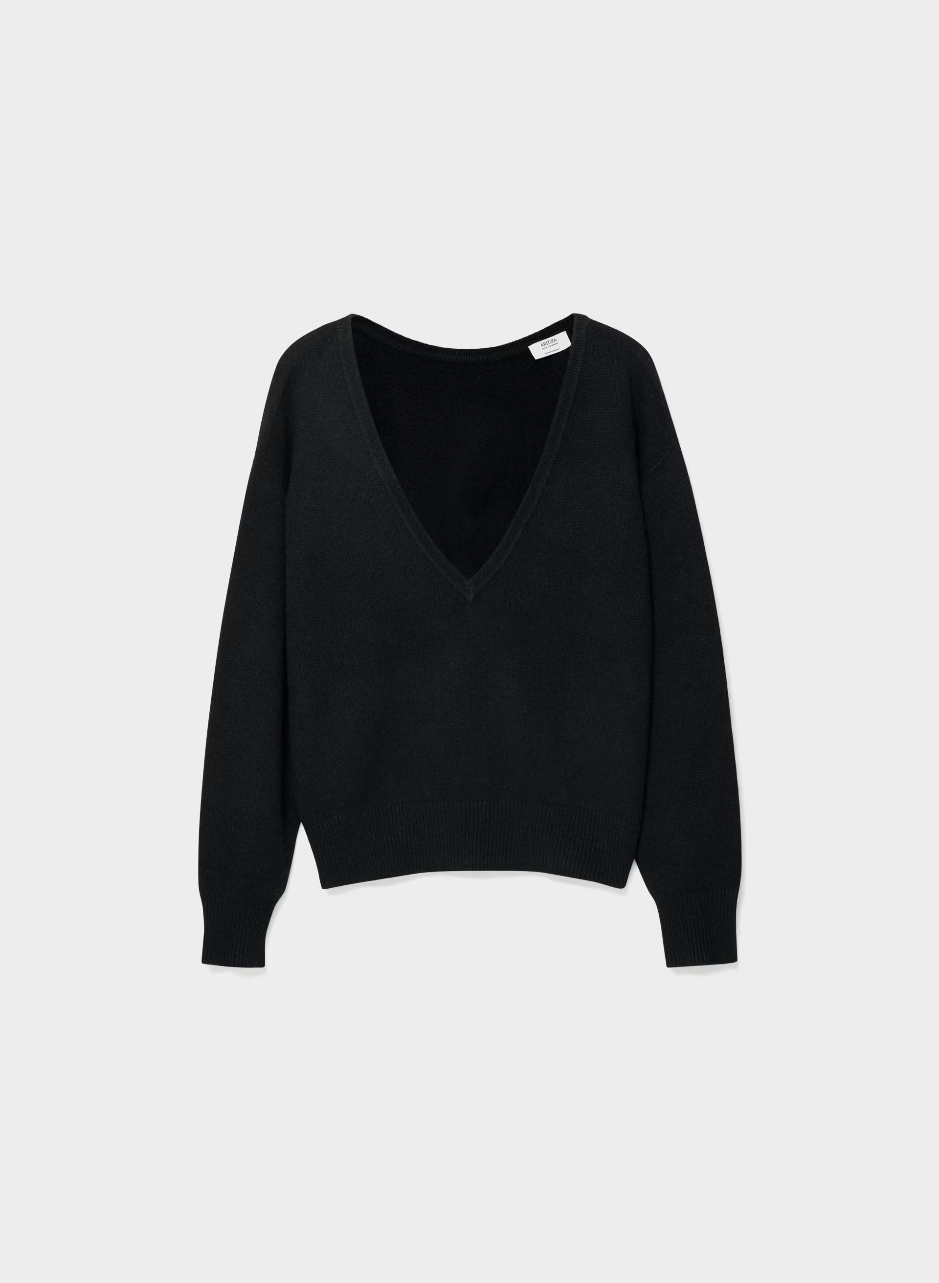 Essential Wool Cashmere Depth Sweater - BLACK