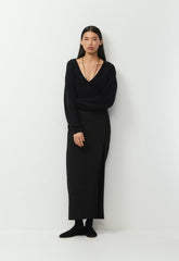 Essential Wool Cashmere Depth Sweater - BLACK