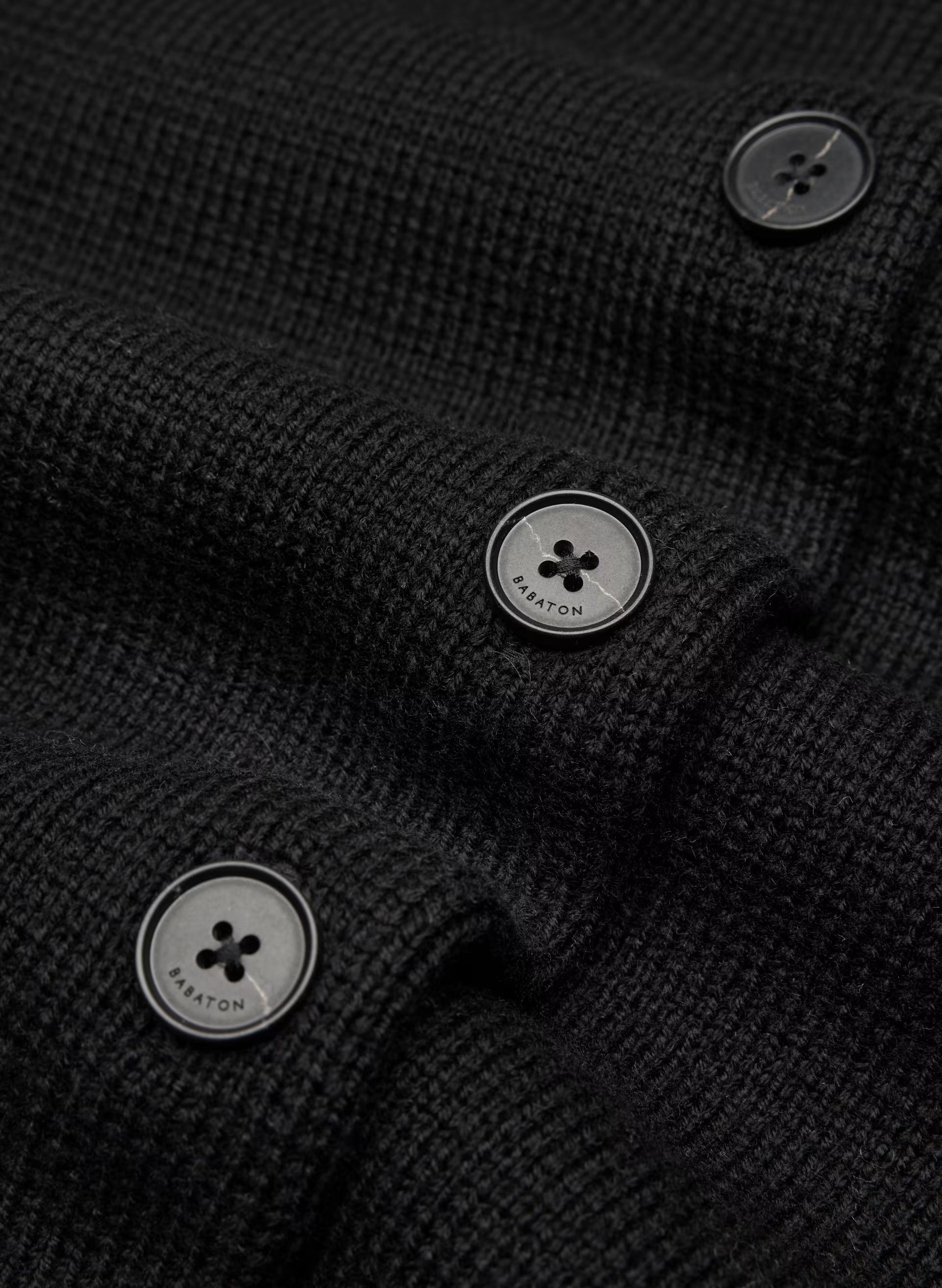 Bay Merino Wool Cardigan - BLACK