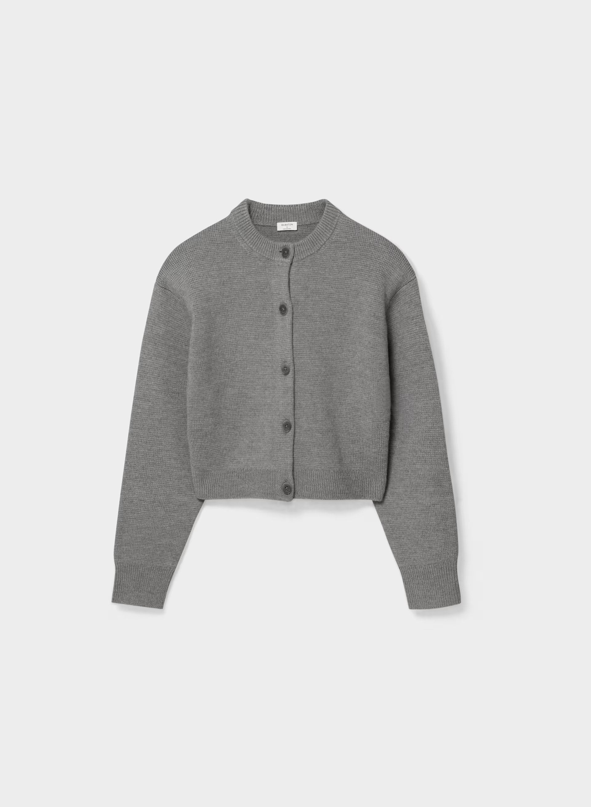 Bay Merino Wool Cardigan - HEATHER DARK GREY