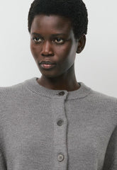 Bay Merino Wool Cardigan - HEATHER DARK GREY