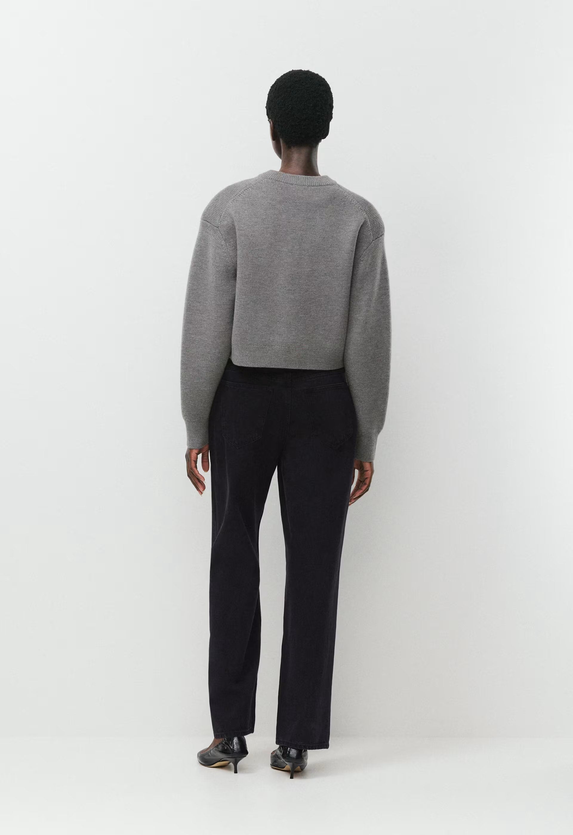 Bay Merino Wool Cardigan - HEATHER DARK GREY