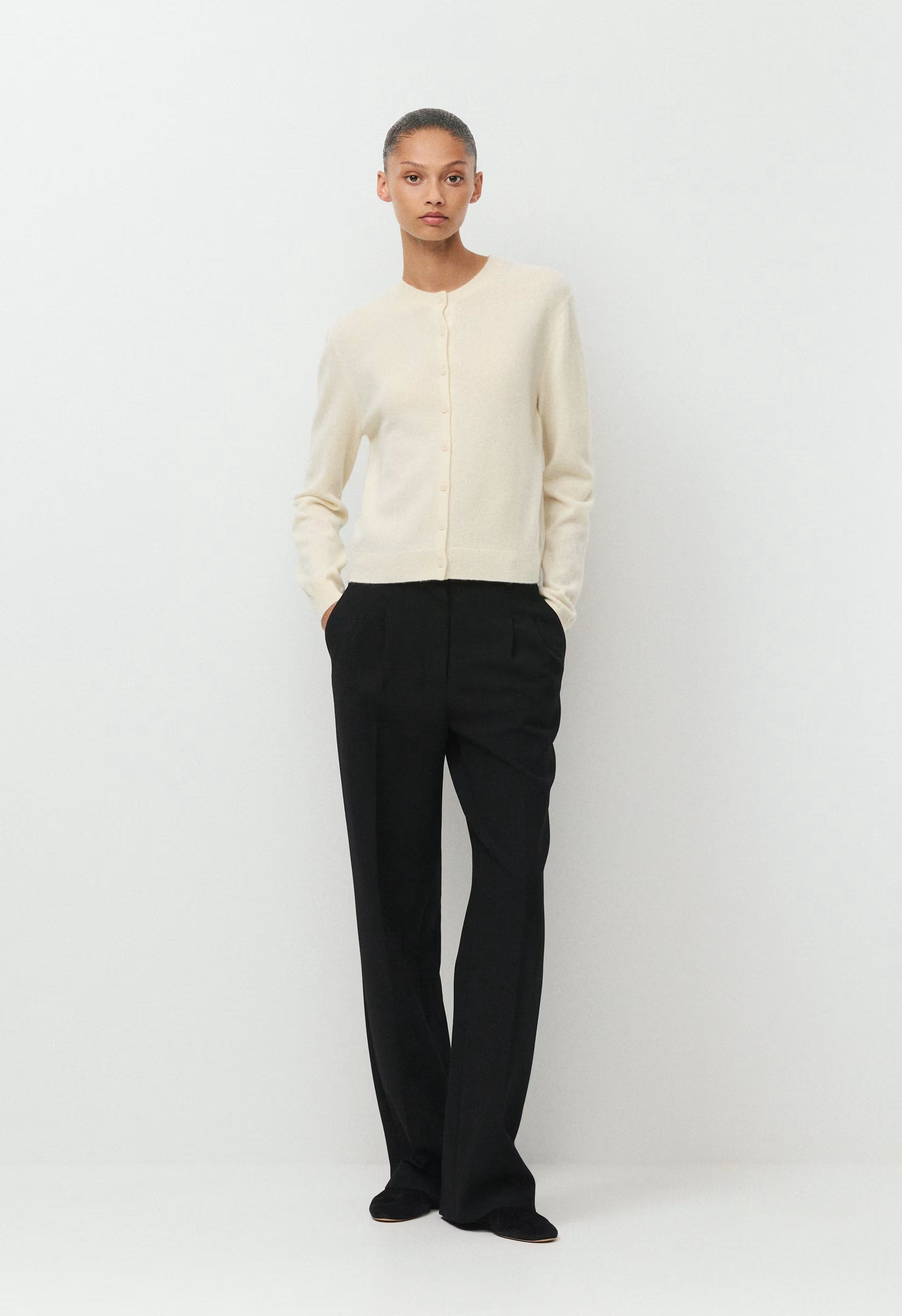 Bare Cashmere Noteworthy Cardigan - SEASIDE CREAM