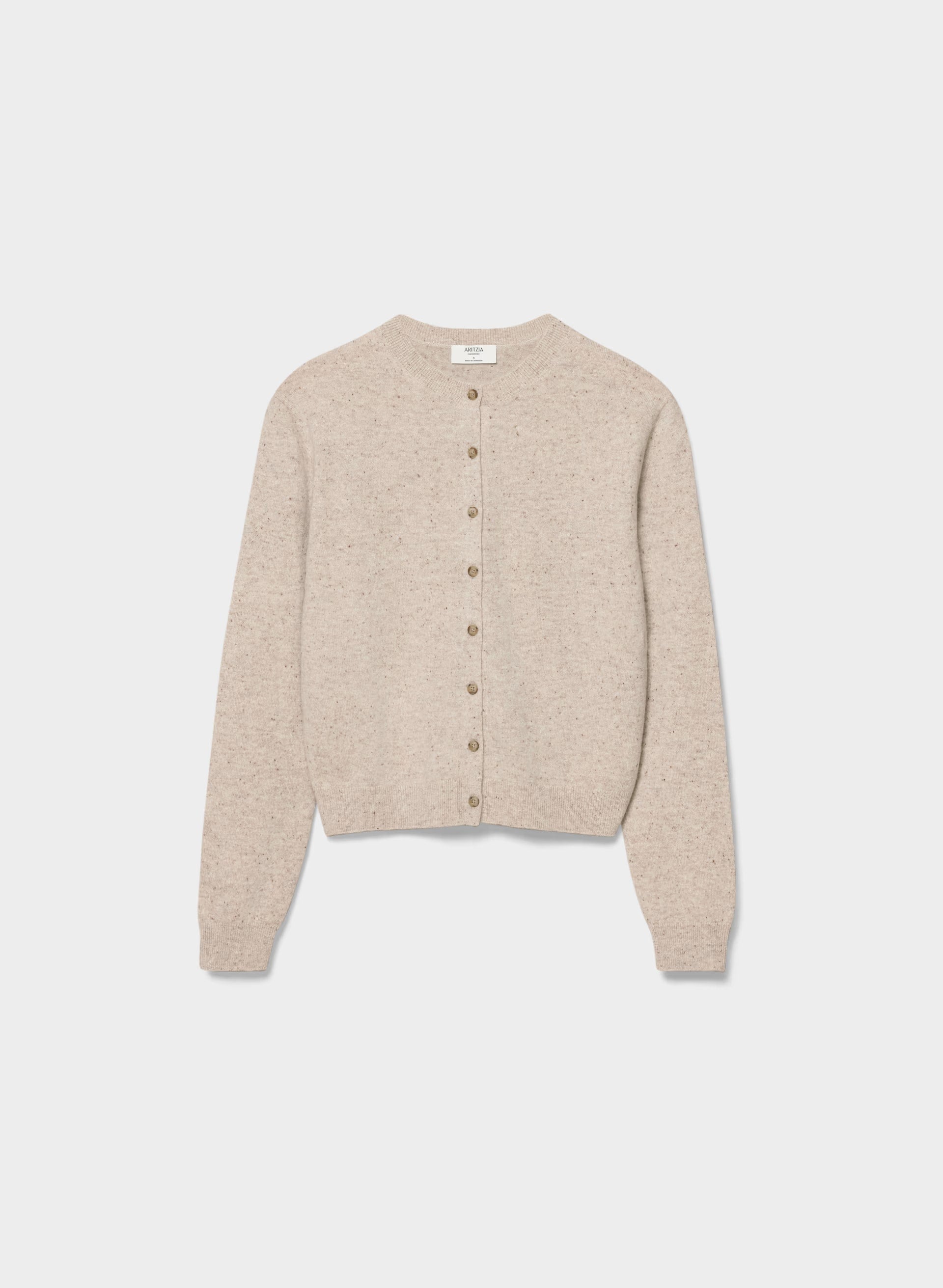 Bare Cashmere Noteworthy Cardigan - SPECKLED MRCN BEIGE