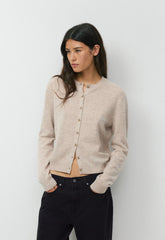 Bare Cashmere Noteworthy Cardigan - SPECKLED MRCN BEIGE