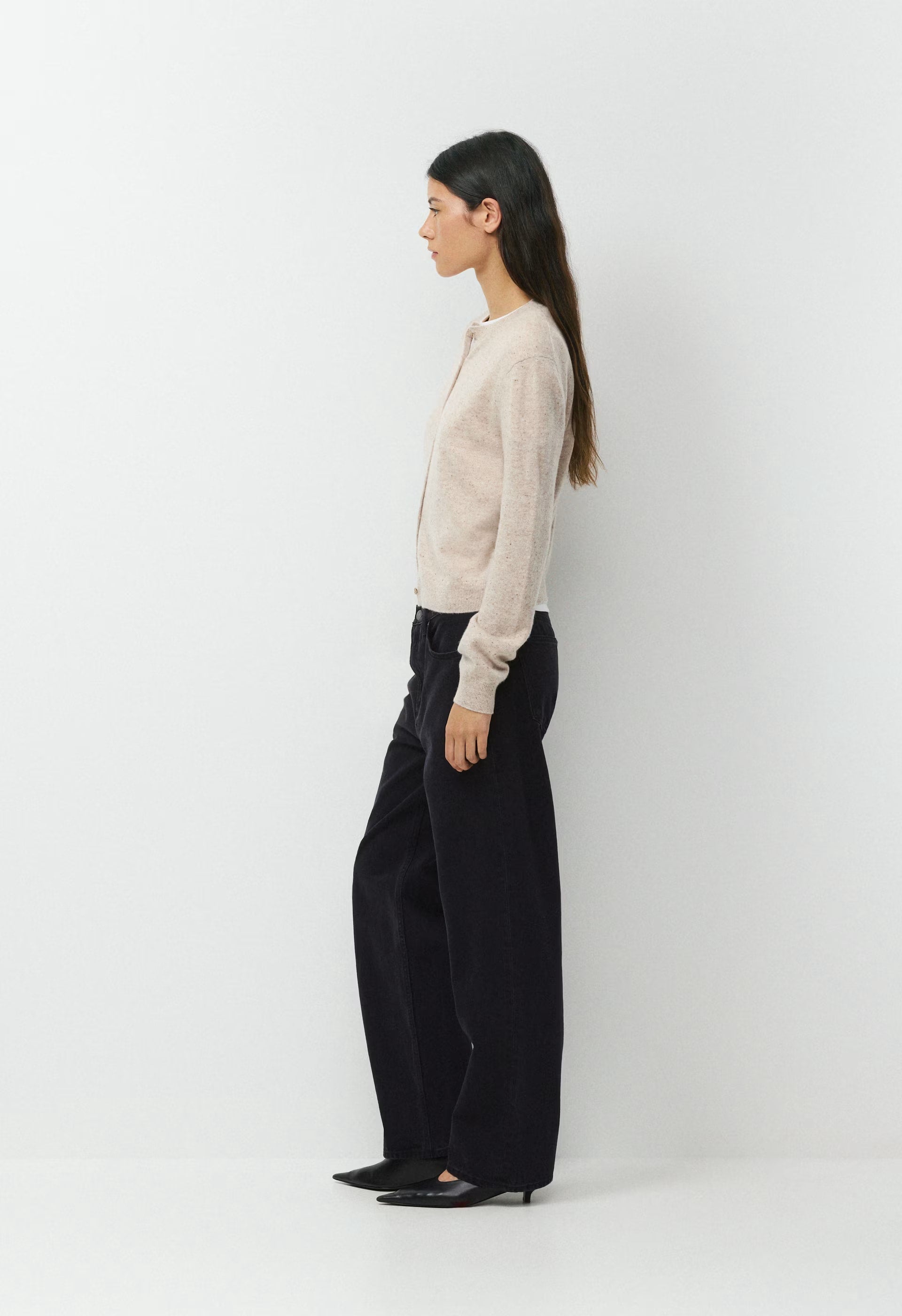 Bare Cashmere Noteworthy Cardigan - SPECKLED MRCN BEIGE