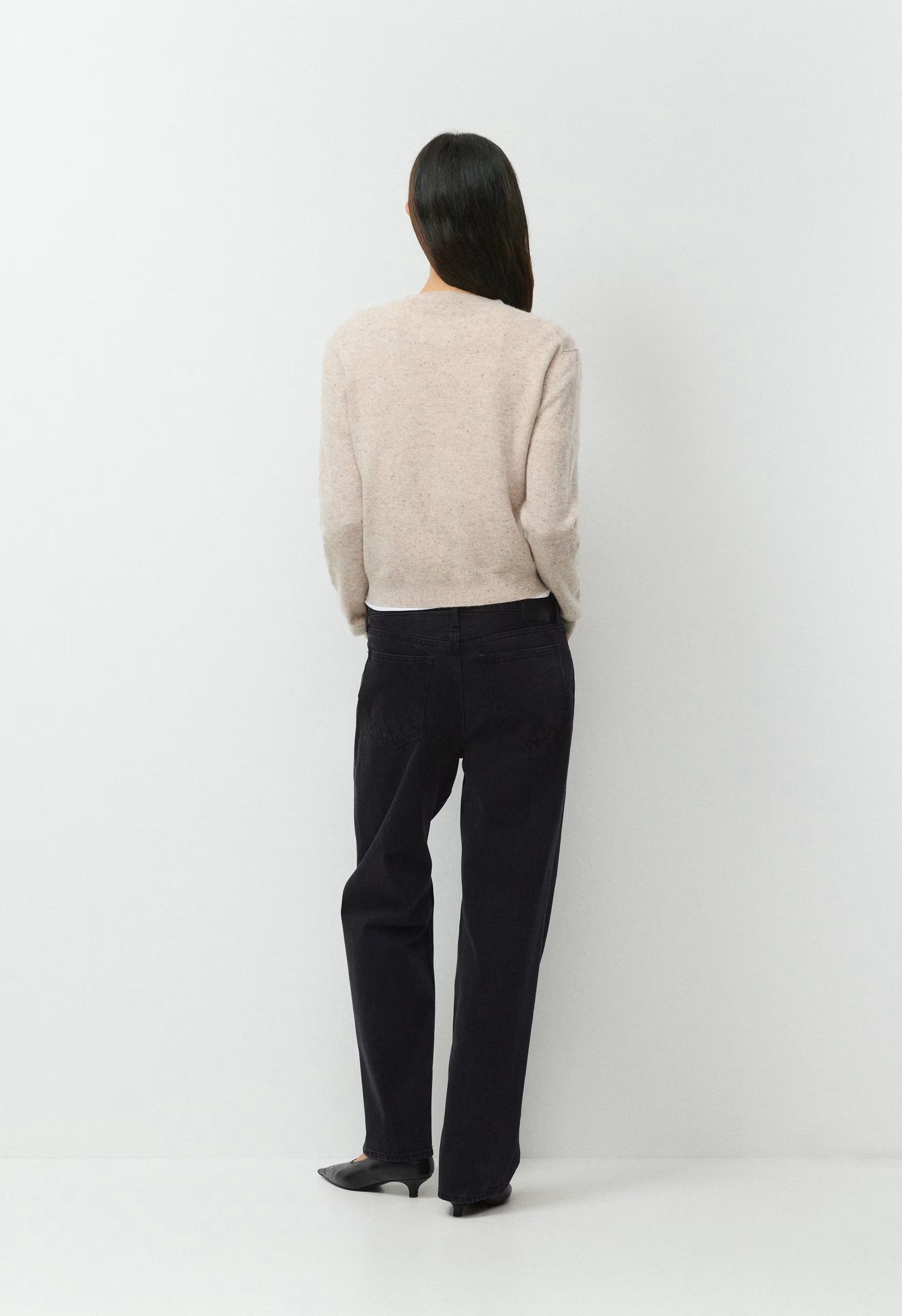 Bare Cashmere Noteworthy Cardigan - SPECKLED MRCN BEIGE