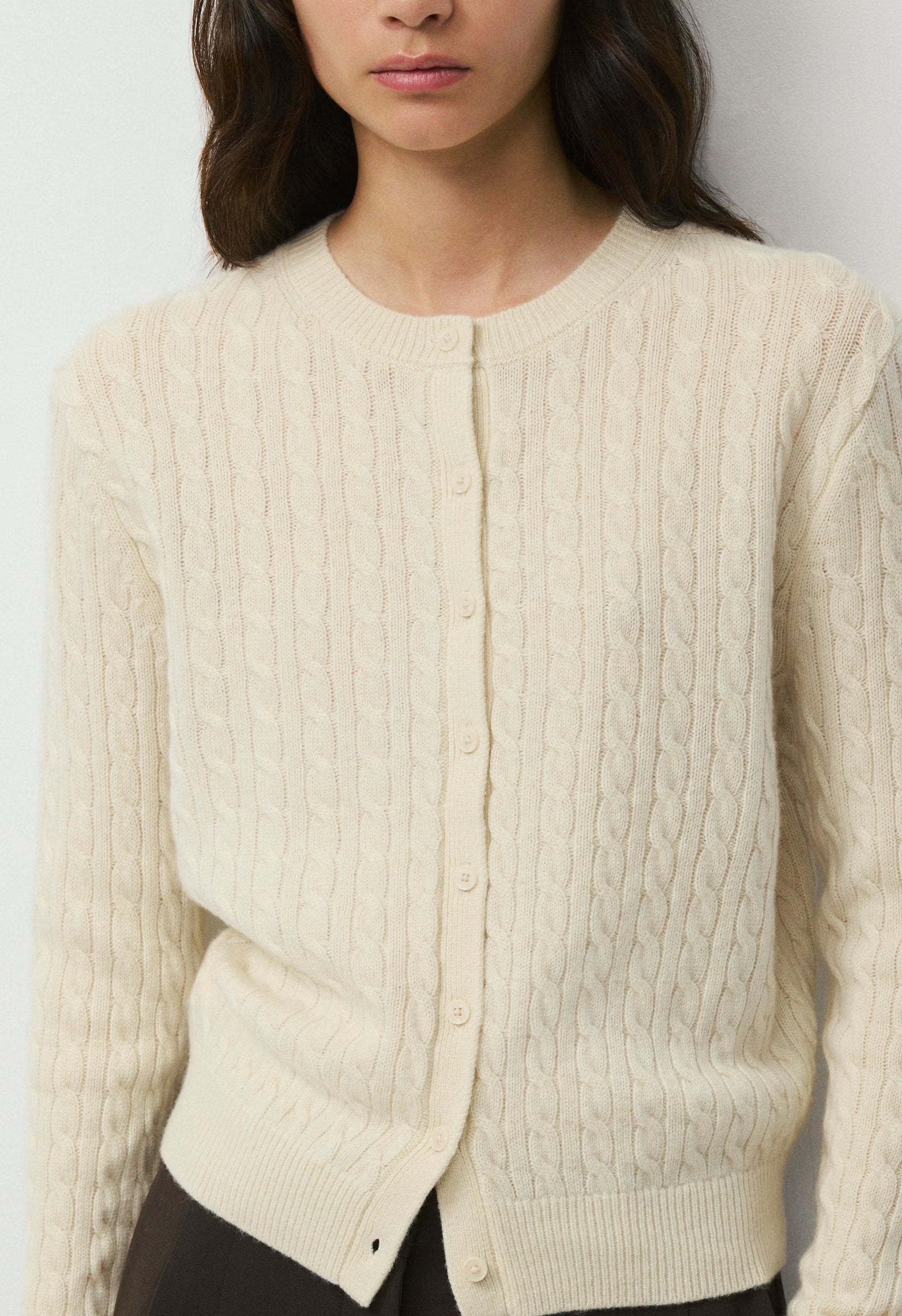 Wool Cashmere Noteworthy Cardigan - SEASIDE CREAM