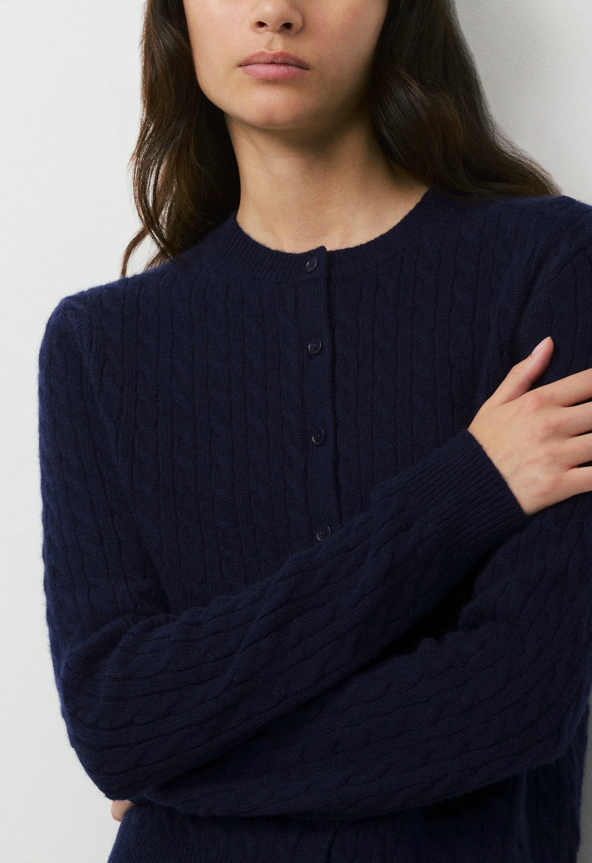 Wool Cashmere Noteworthy Cardigan - ADMIRAL NAVY