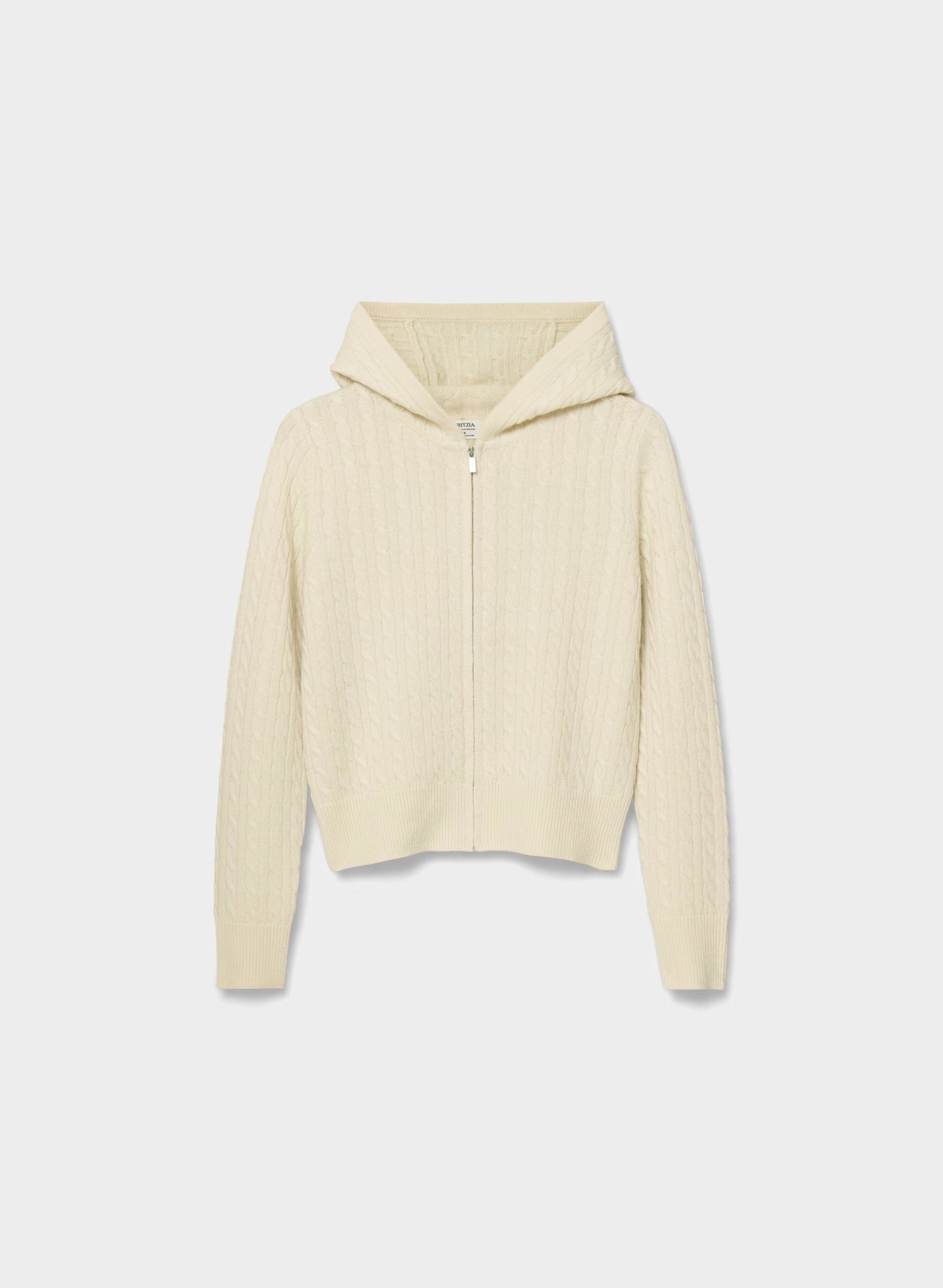 Wool Cashmere Idyllic Zip Hoodie - SEASIDE CREAM