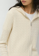 Wool Cashmere Idyllic Zip Hoodie - SEASIDE CREAM