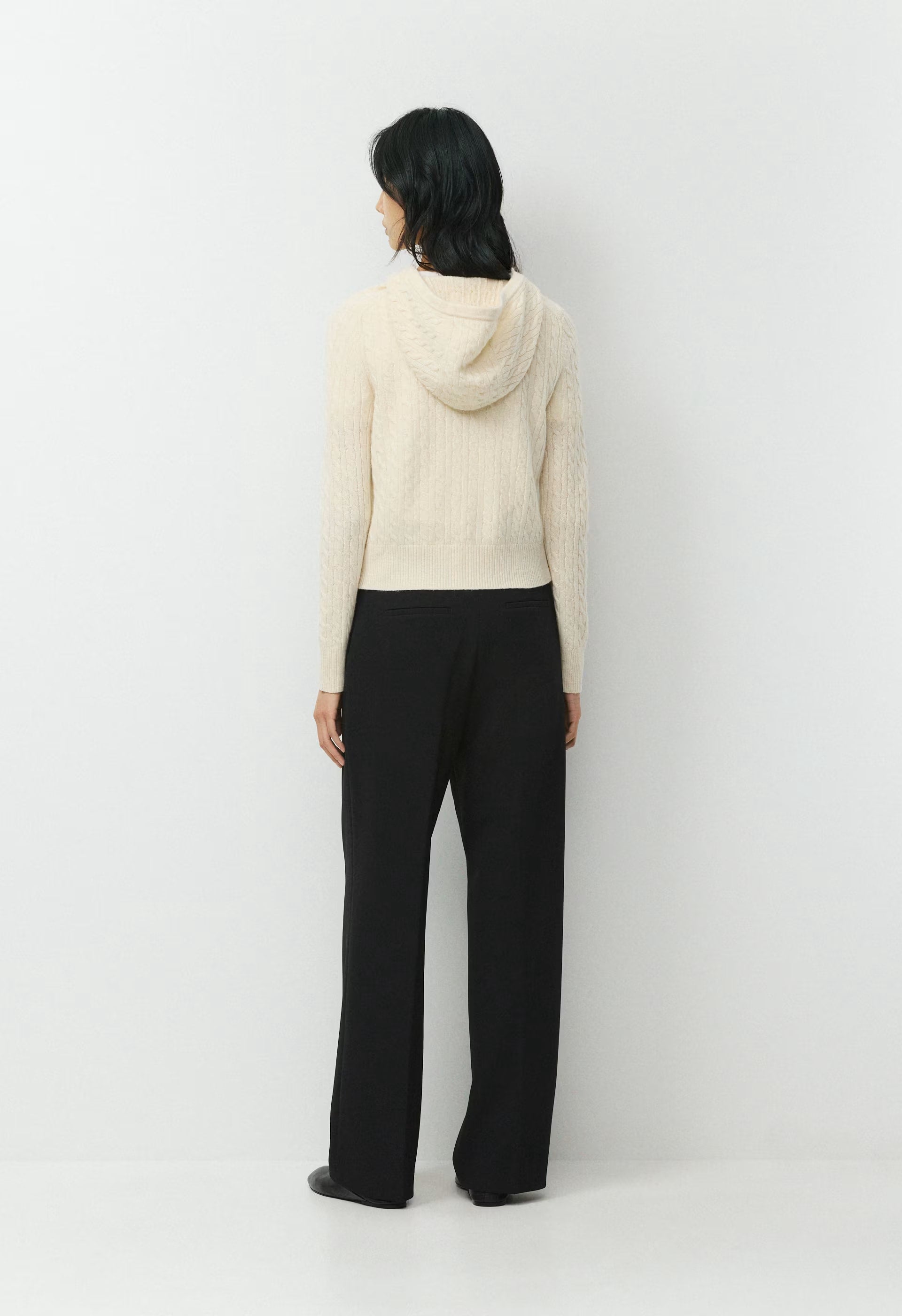 Wool Cashmere Idyllic Zip Hoodie - SEASIDE CREAM