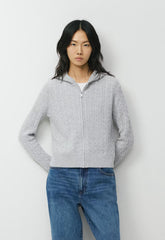 Wool Cashmere Idyllic Zip Hoodie - HEATHER CHROME