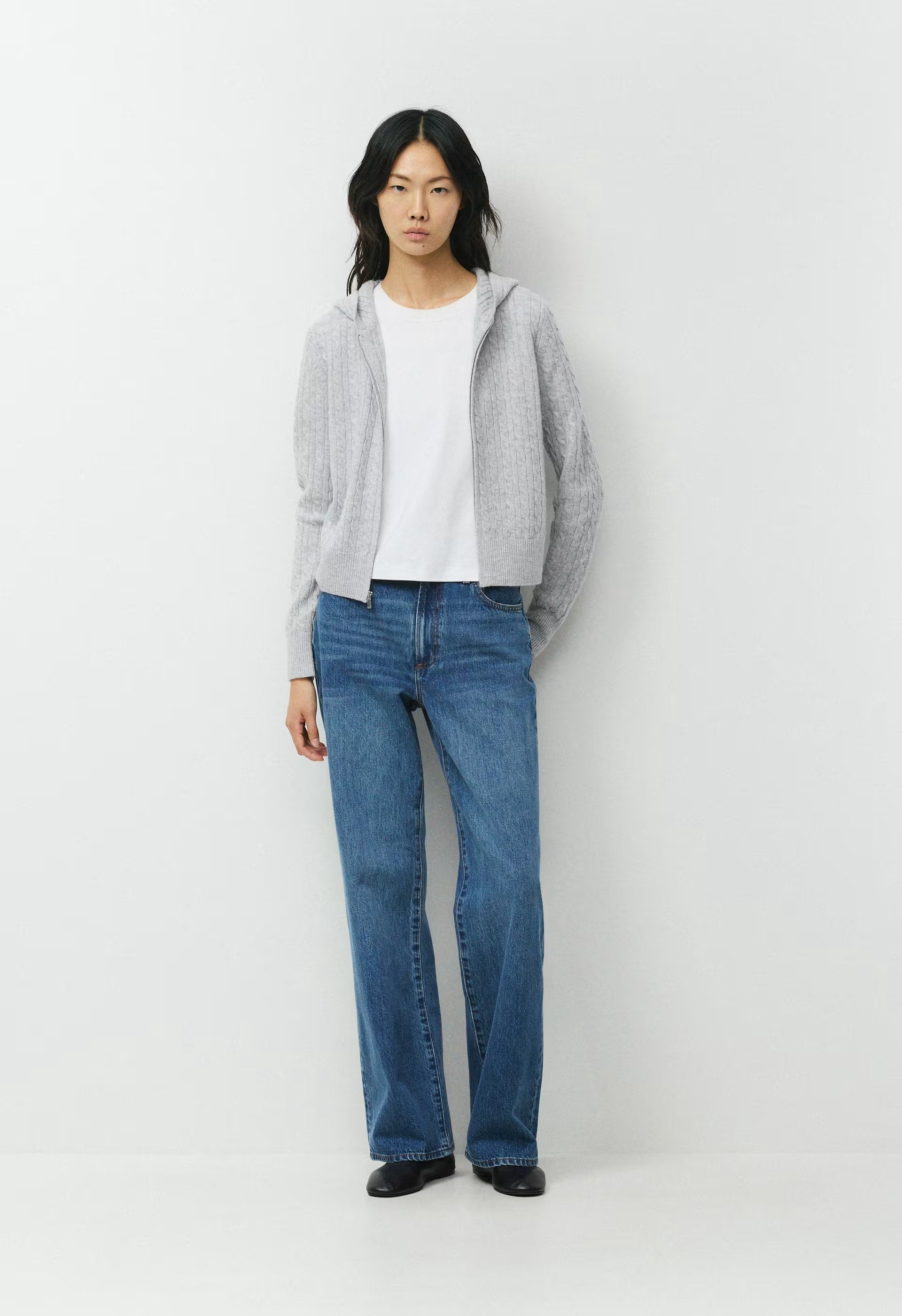 Wool Cashmere Idyllic Zip Hoodie - HEATHER CHROME