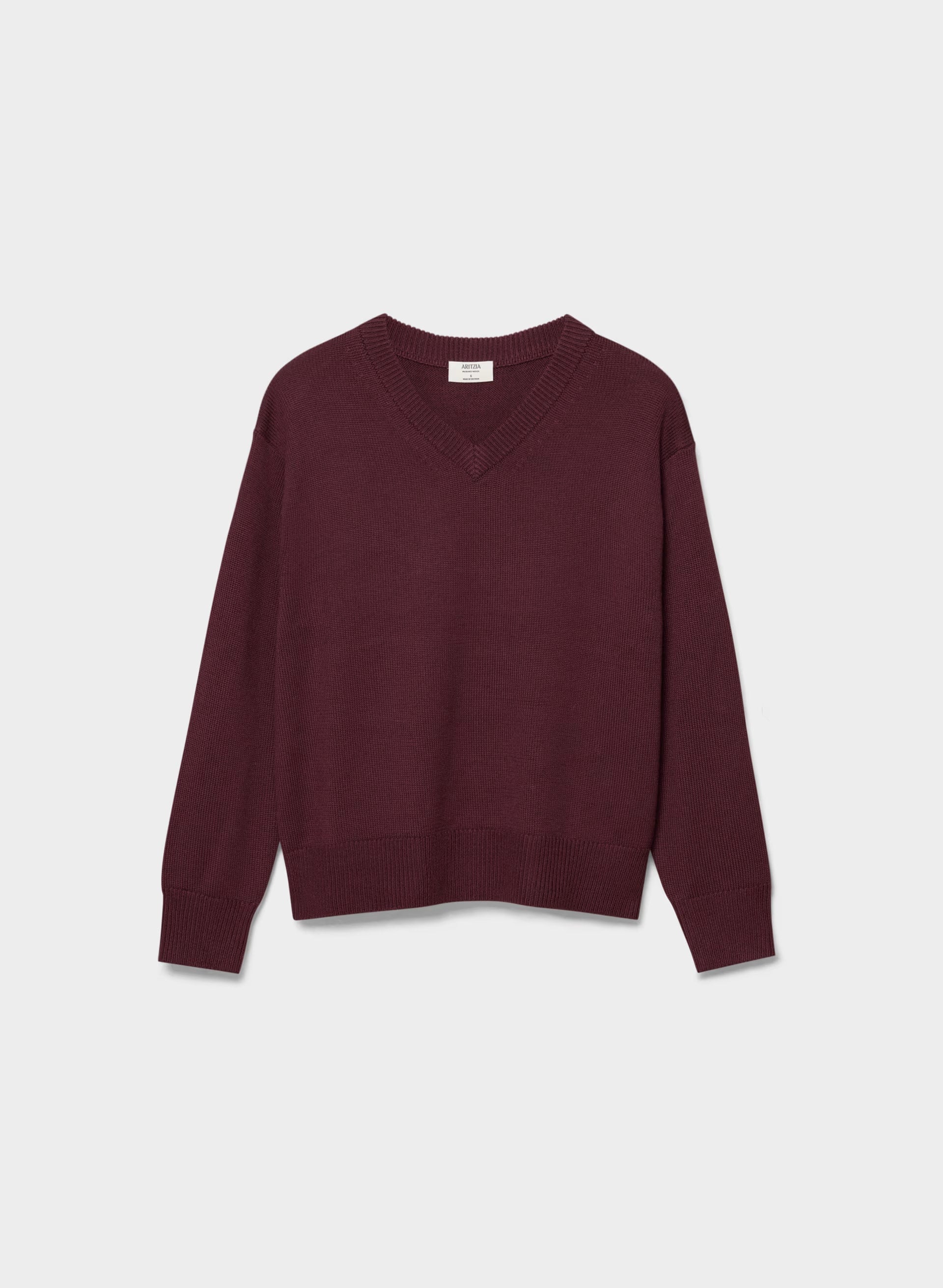 Essential Merino Wool Angle Sweater - GALA PLUM