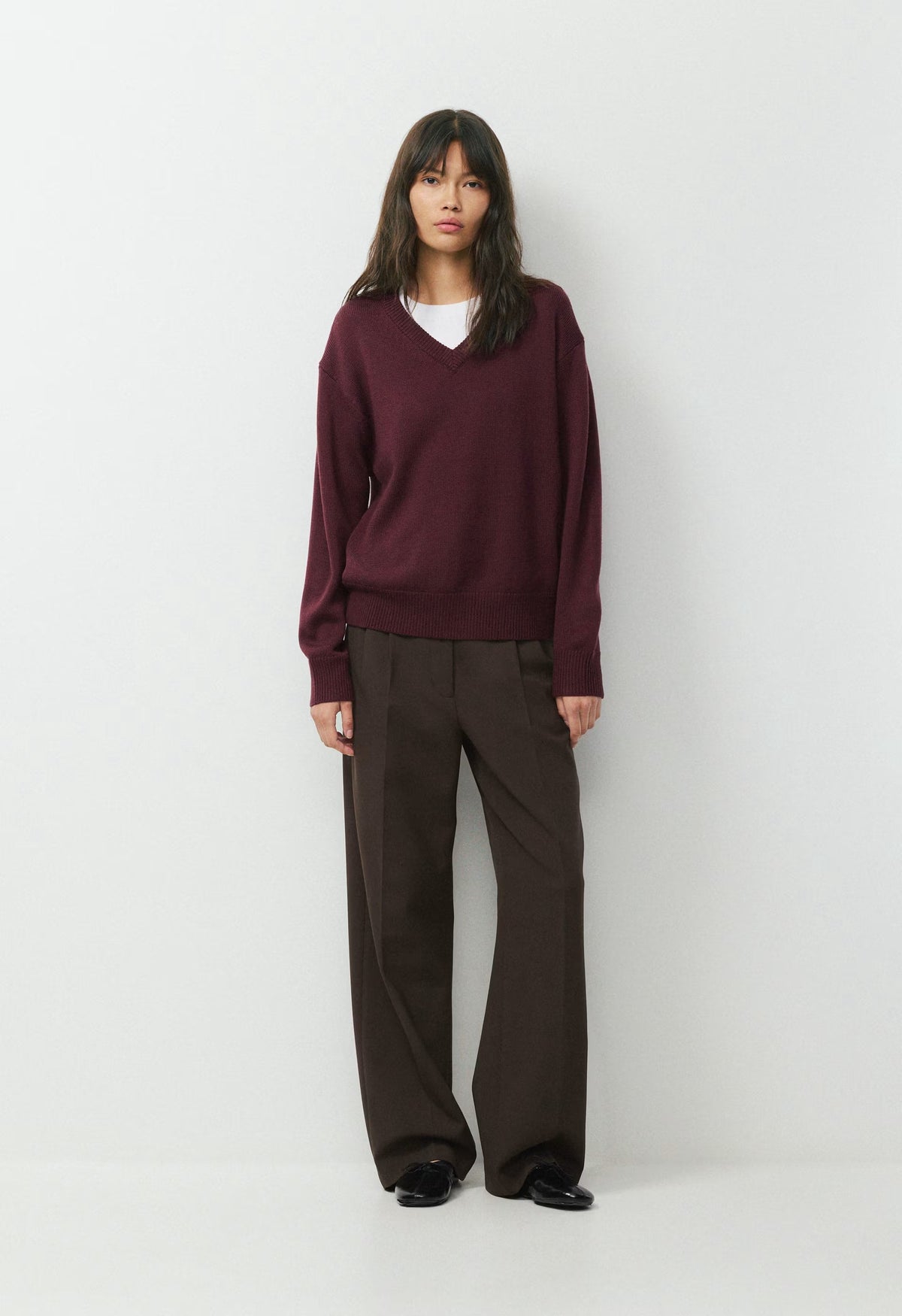 Essential Merino Wool Angle Sweater - GALA PLUM