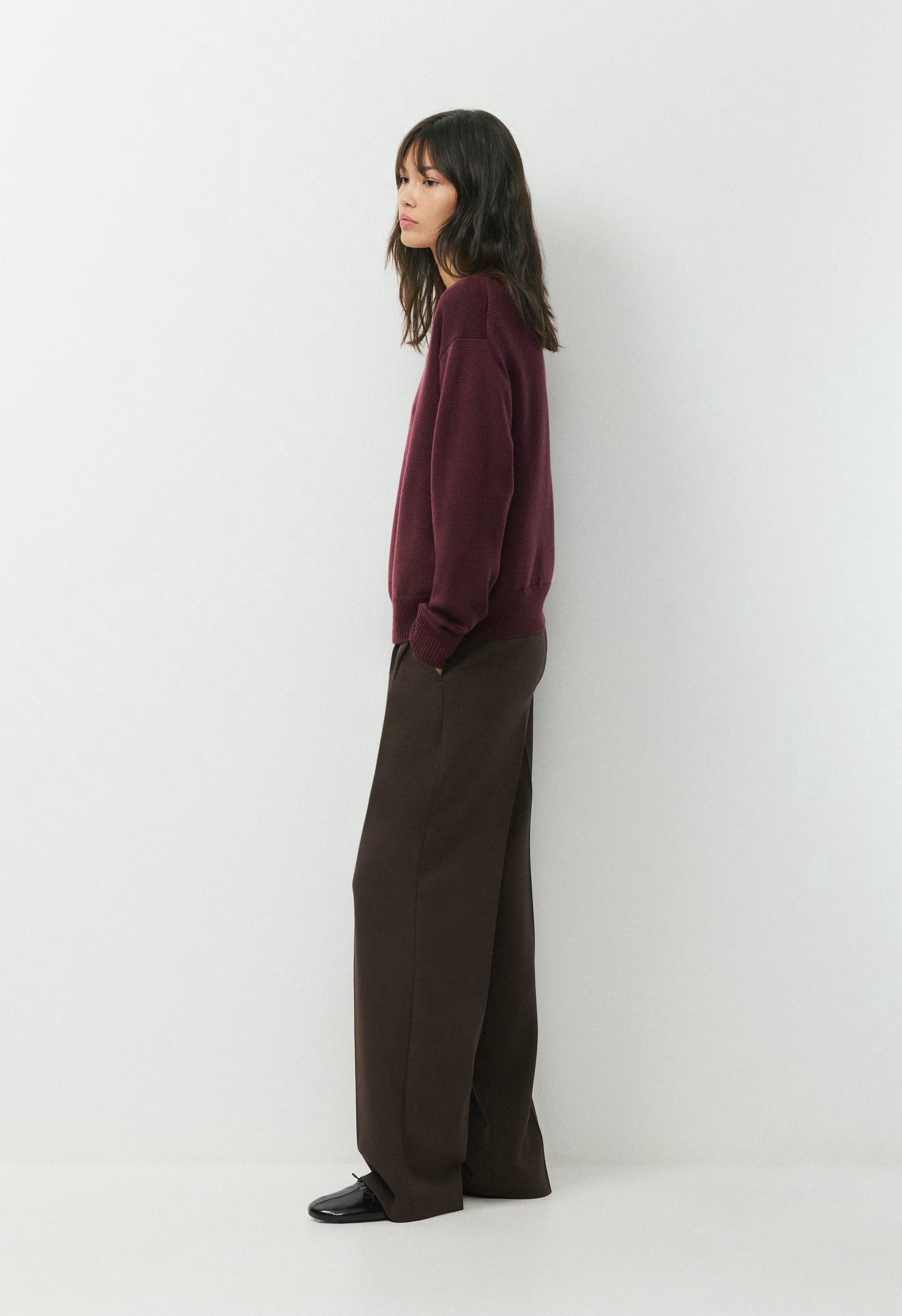 Essential Merino Wool Angle Sweater - GALA PLUM