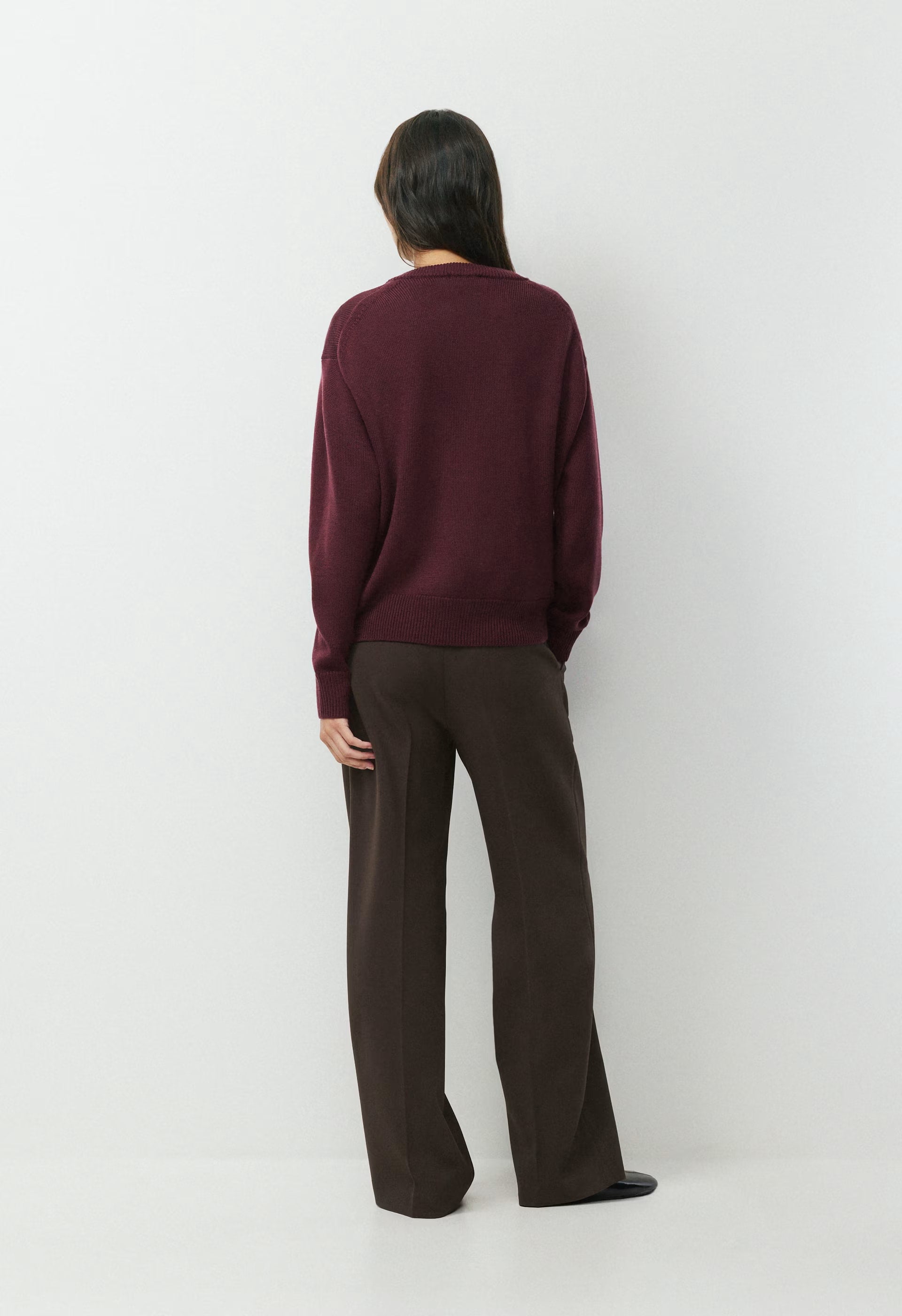 Essential Merino Wool Angle Sweater - GALA PLUM