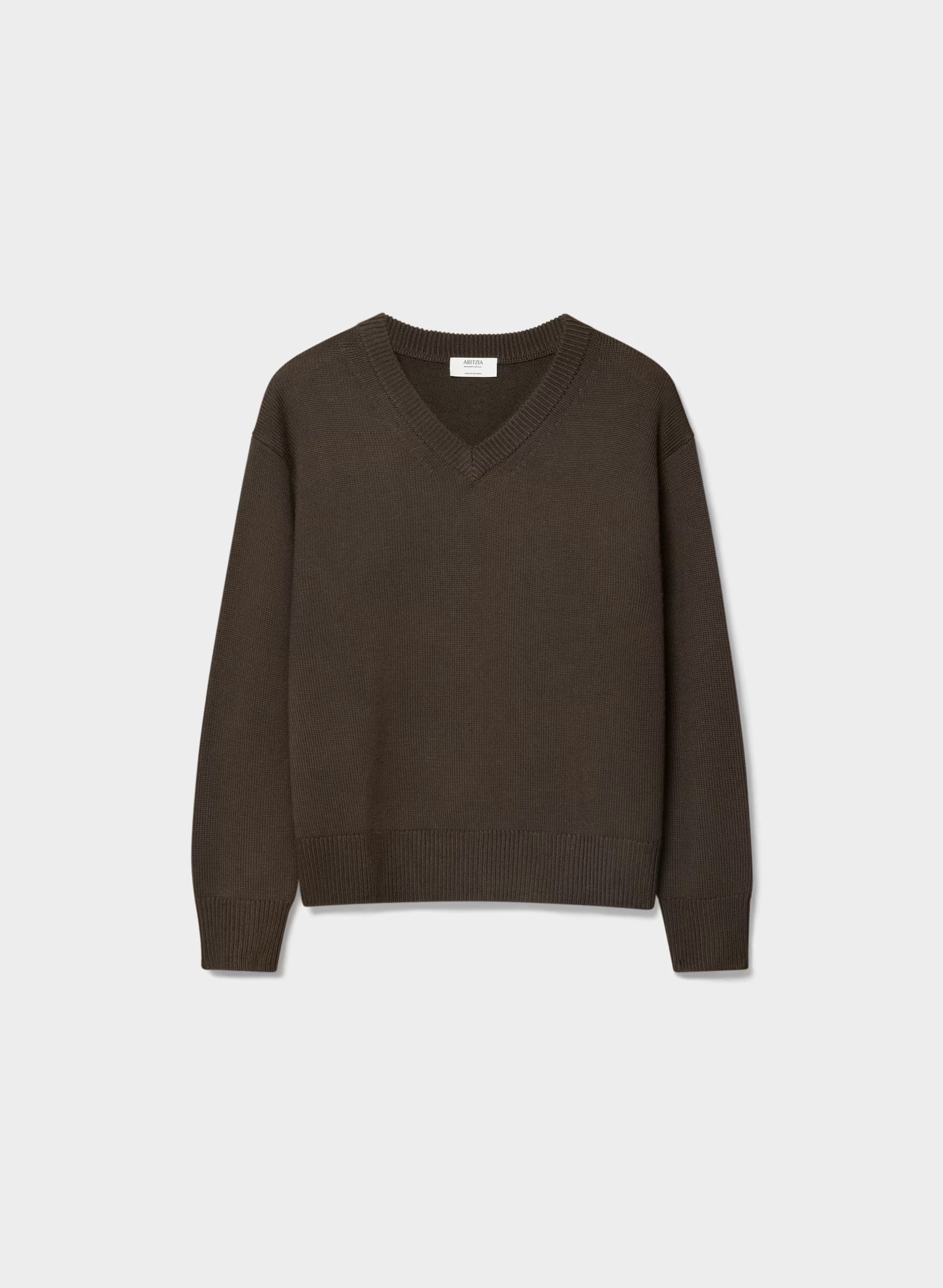 Essential Merino Wool Angle Sweater - CACAO NIB BROWN