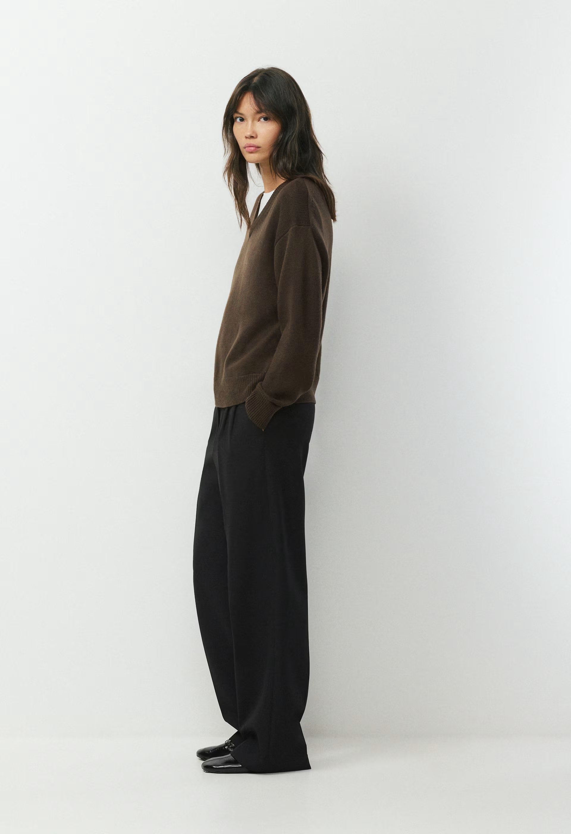 Essential Merino Wool Angle Sweater - CACAO NIB BROWN