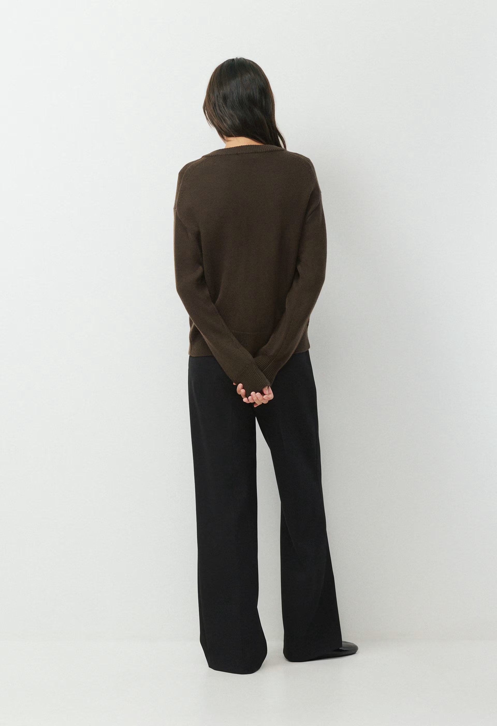 Essential Merino Wool Angle Sweater - CACAO NIB BROWN