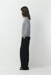 Essential Merino Wool Angle Sweater - HEATHER DARK GREY