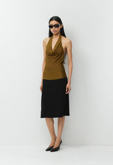 Encore Halter Top - SHERRY OCHRE
