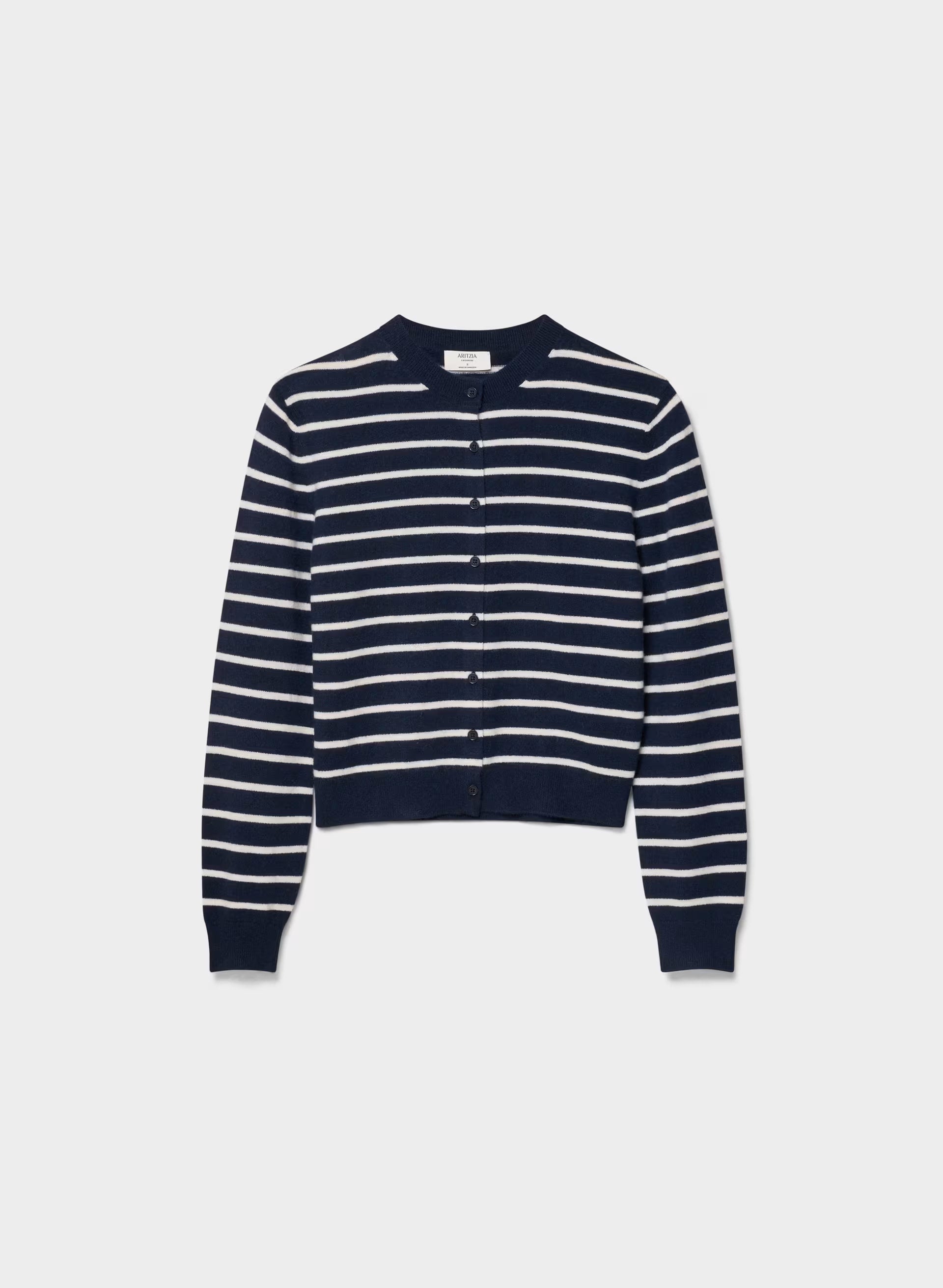 Bare Cashmere Noteworthy Cardigan - ADMIRAL NVY/LT BIRCH