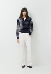 Bare Cashmere Noteworthy Cardigan - ADMIRAL NVY/LT BIRCH