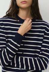Bare Cashmere Noteworthy Cardigan - ADMIRAL NVY/LT BIRCH