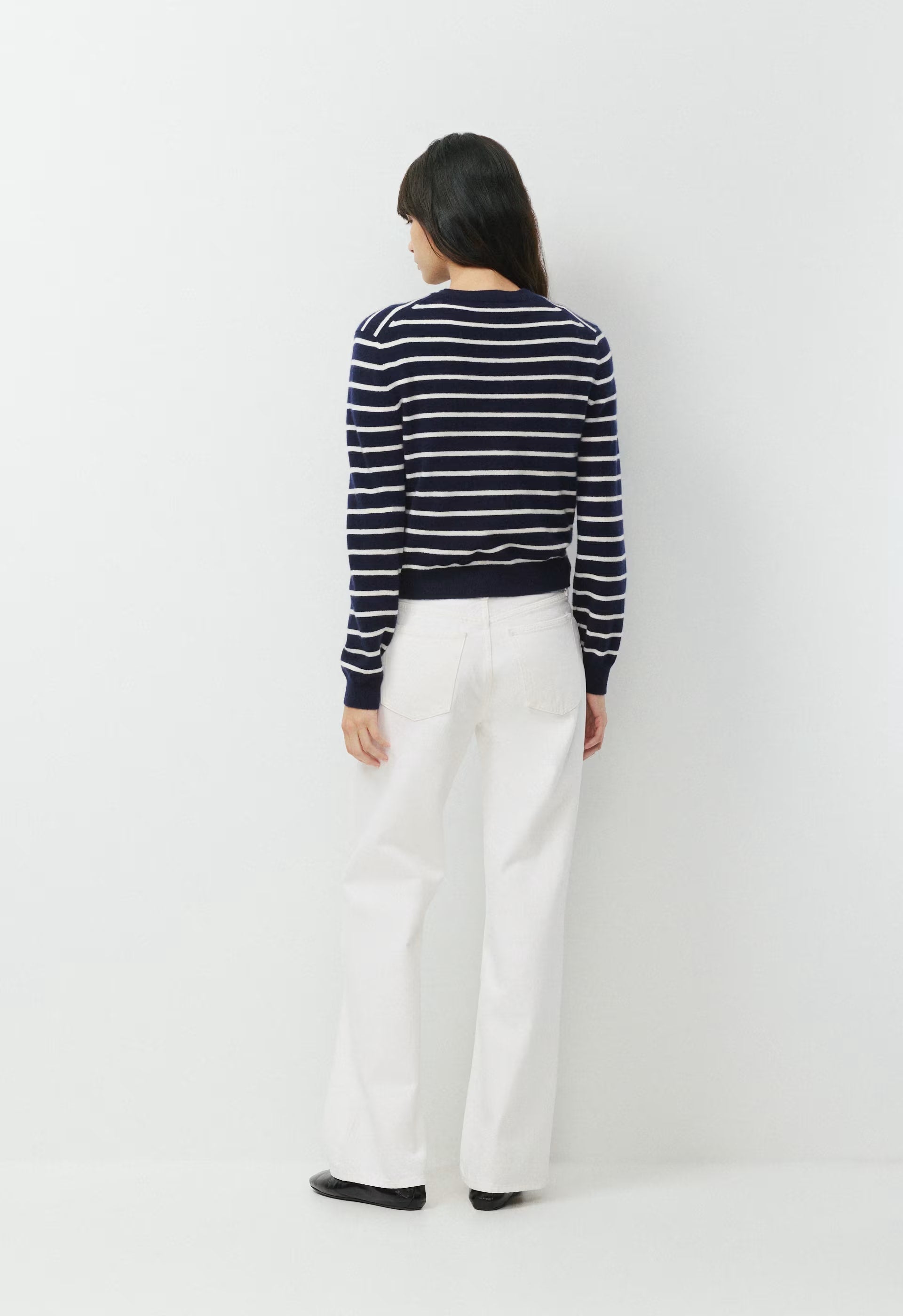 Bare Cashmere Noteworthy Cardigan - ADMIRAL NVY/LT BIRCH