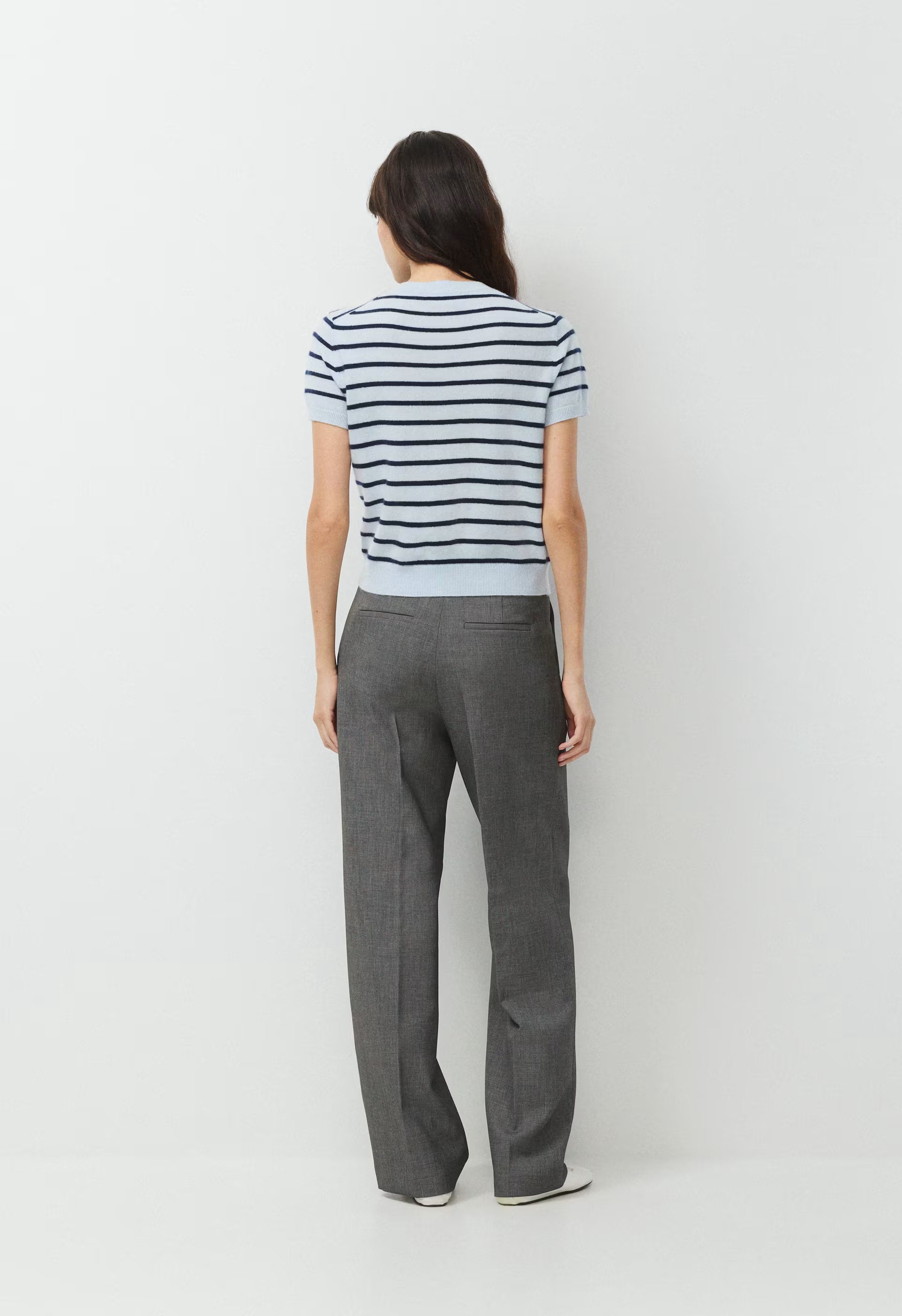 Bare Cashmere Noteworthy Shortsleeve Cardigan - PLNAR/ADMRLNV