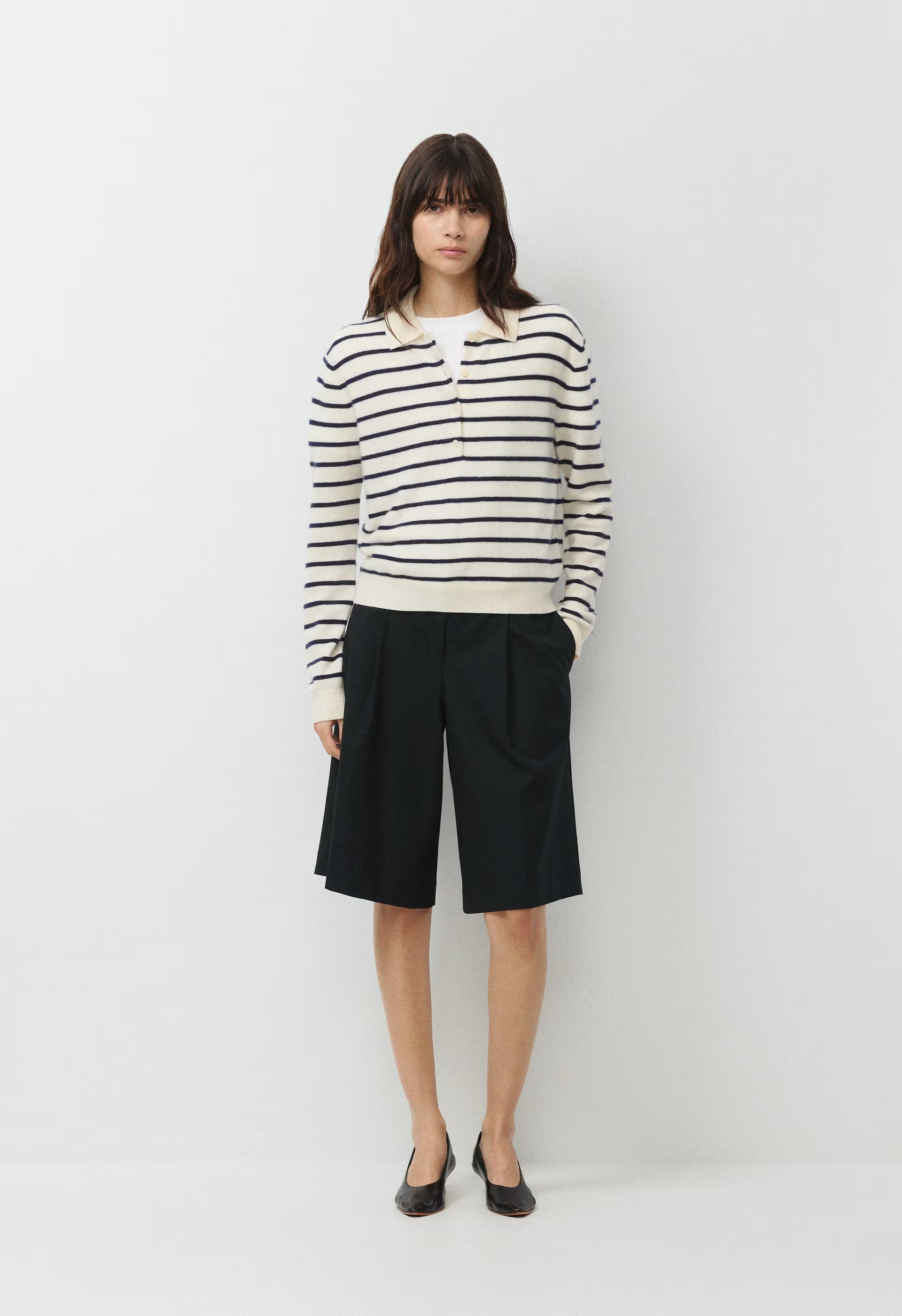 Bare Cashmere Cellini Sweater - LGHT BRCH/ADML NVY