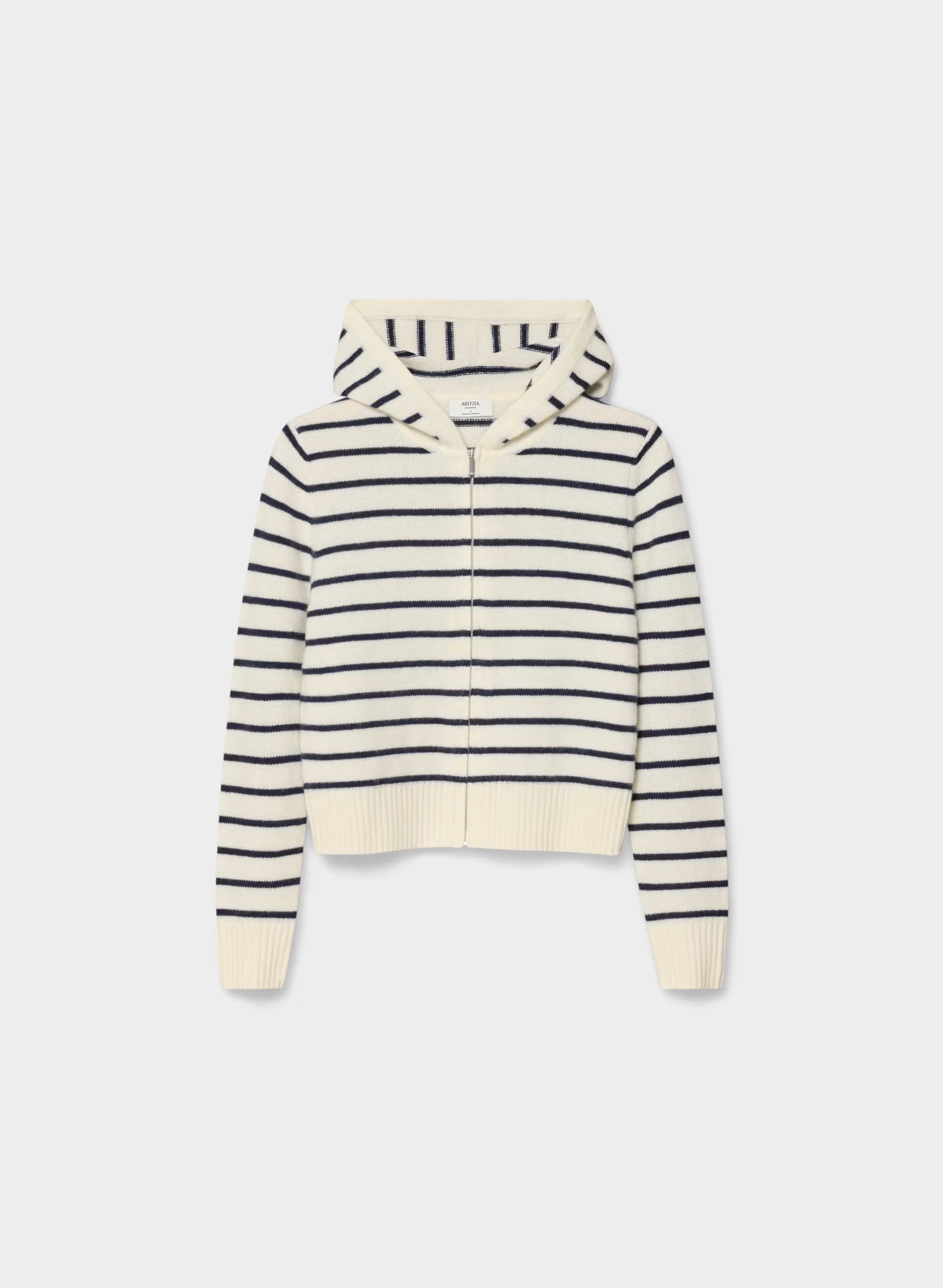 Essential Cashmere Idyllic Zip Hoodie - LGHT BRCH/ADML NVY