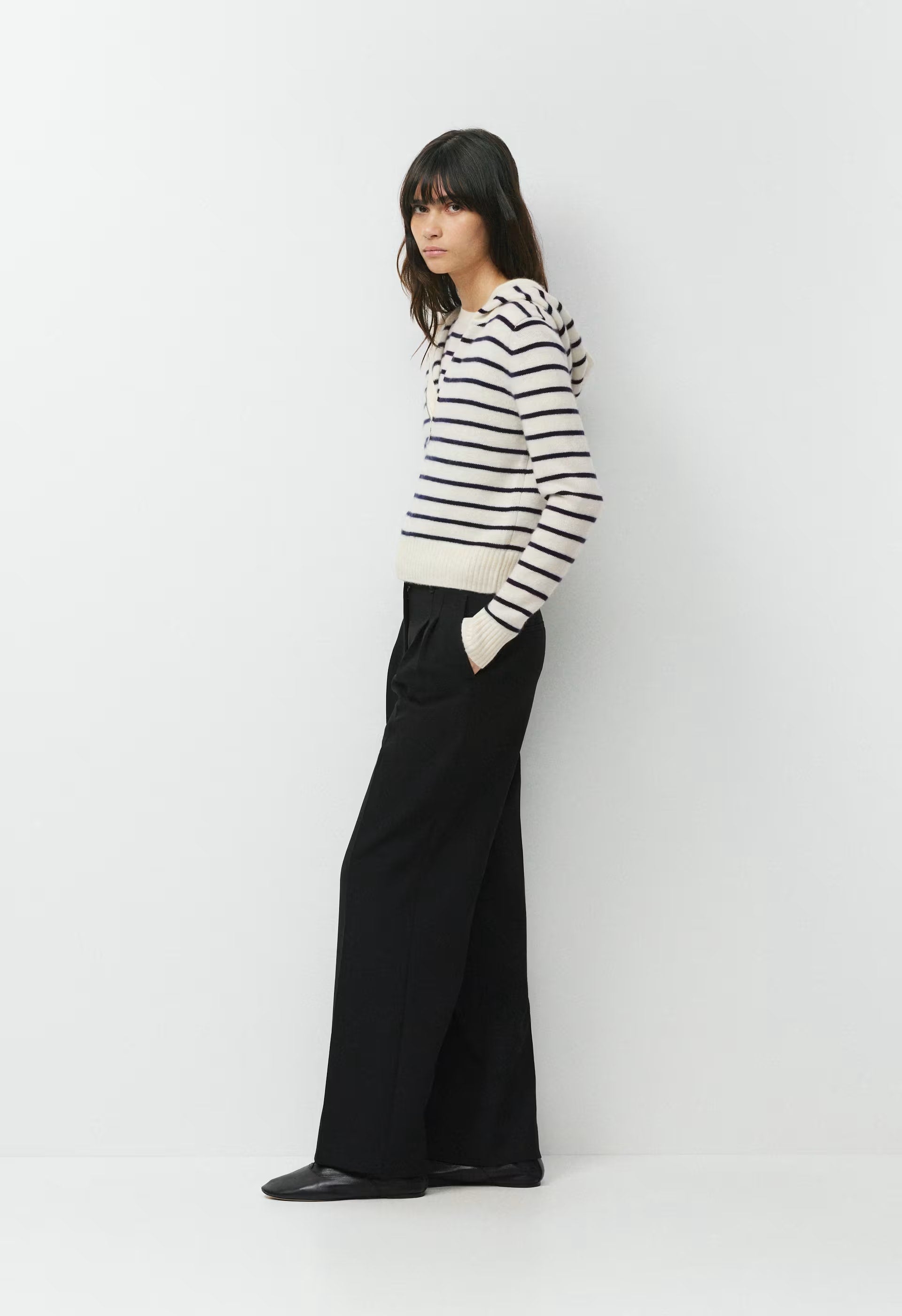 Essential Cashmere Idyllic Zip Hoodie - LGHT BRCH/ADML NVY