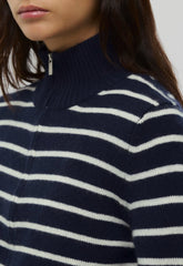 Essential Cashmere Catalogue Zip-Up - ADMIRAL NVY/LT BIRCH