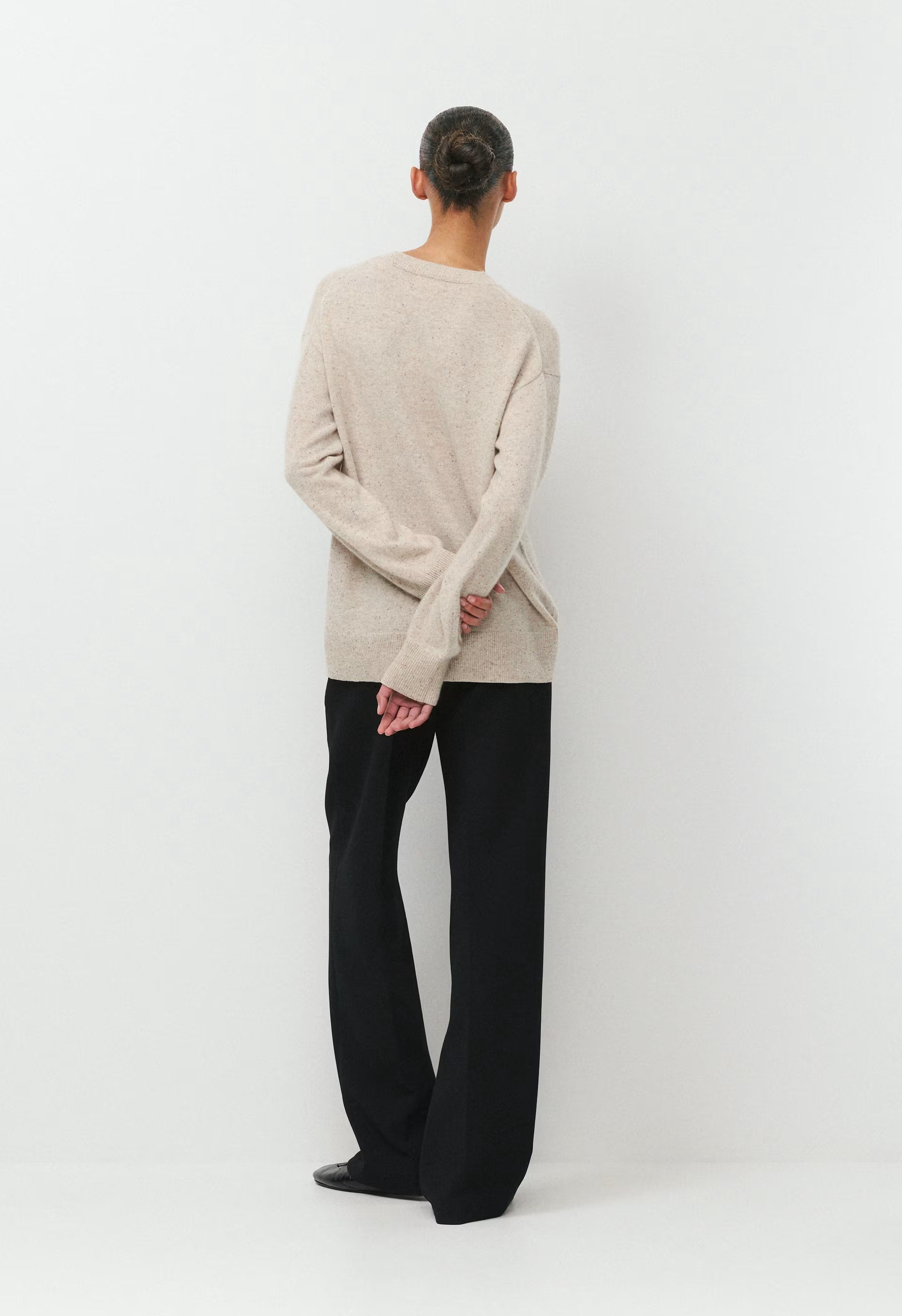 Bare Cashmere Meticulous Sweater - SPECKLED MRCN BEIGE