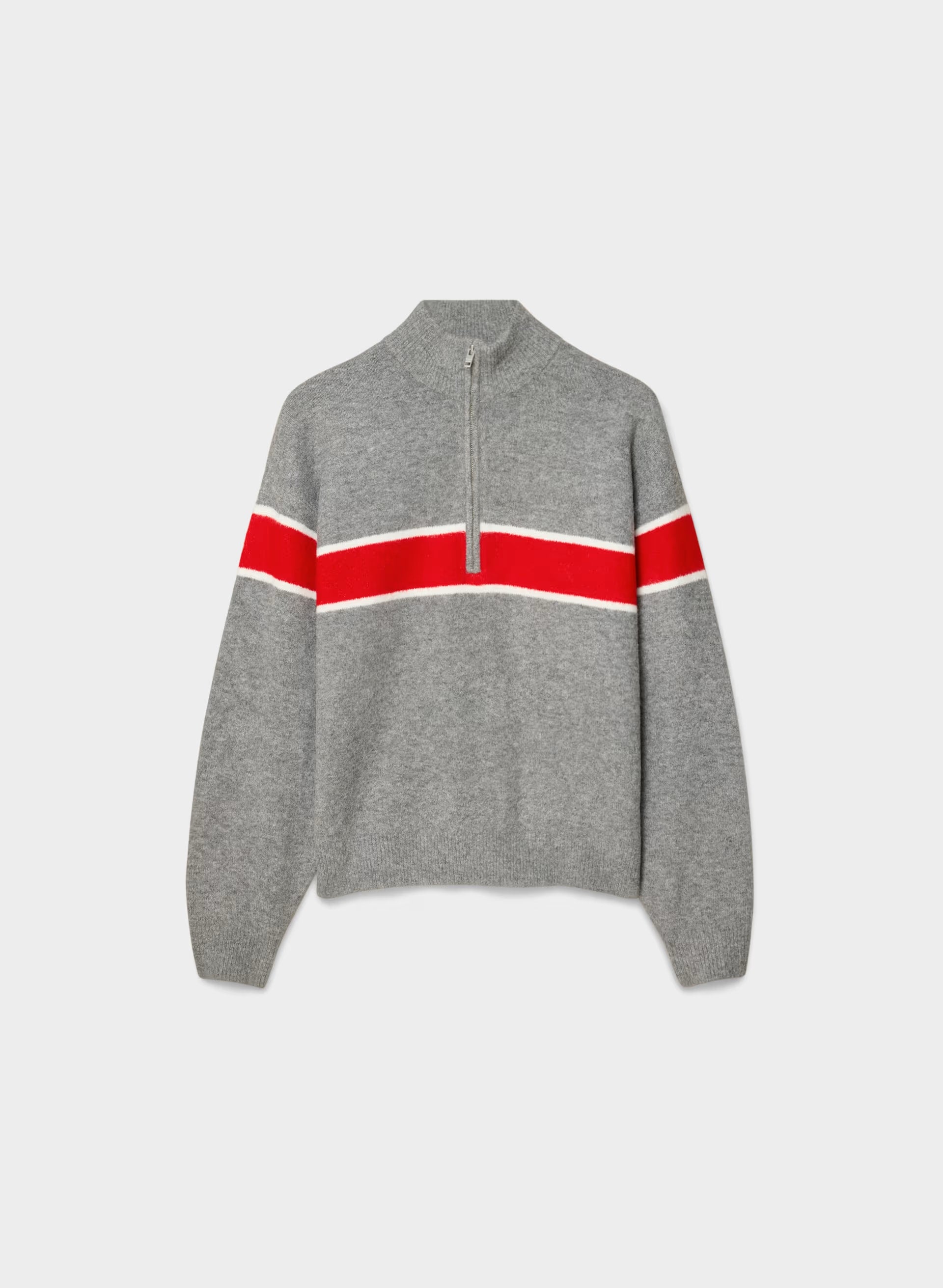 Axle Sweater - HTHR DRK GREY/FLNG RED