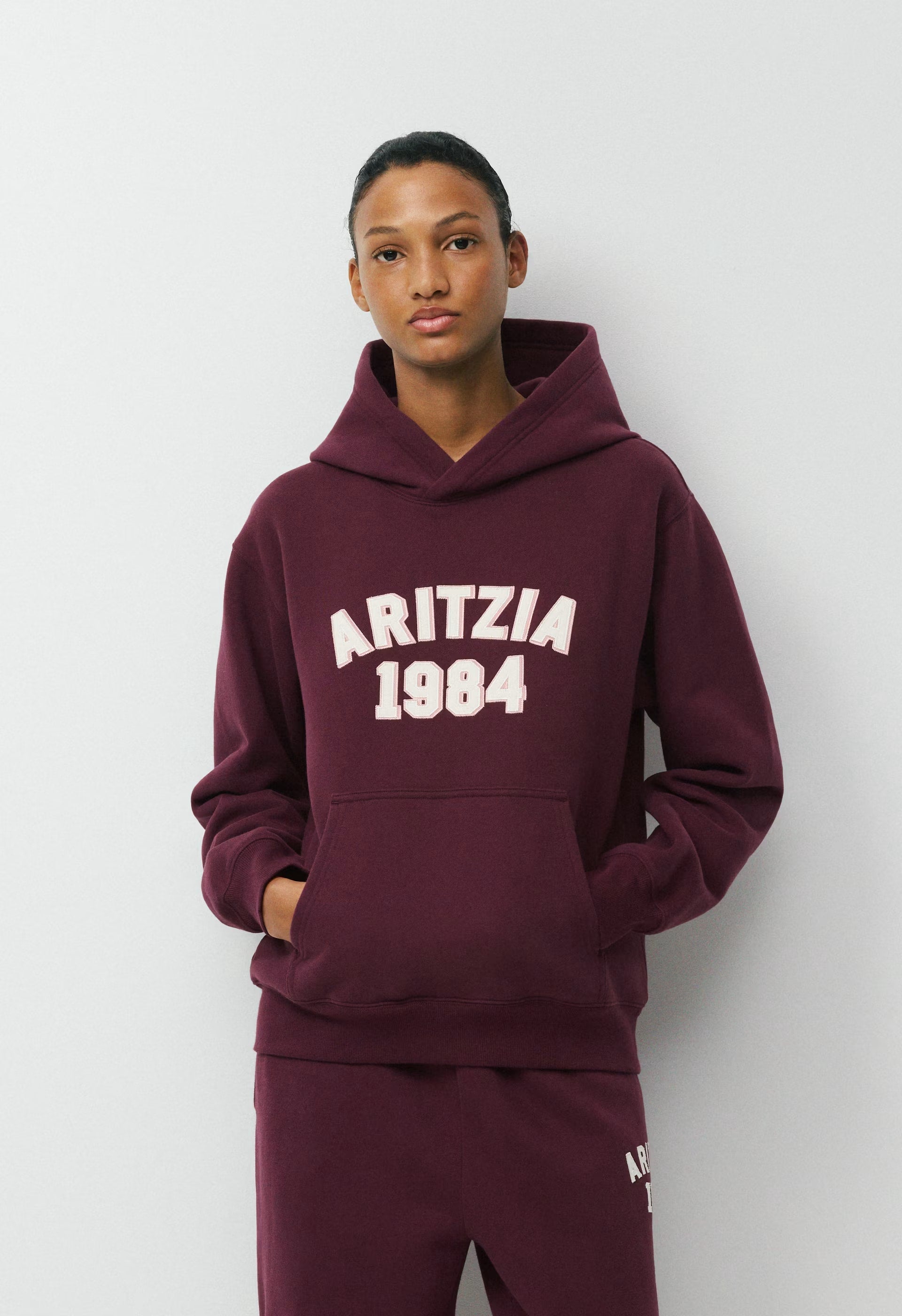 Cozy Sweatfleece Perfect Hoodie - GALA PLUM/ LT BIRCH