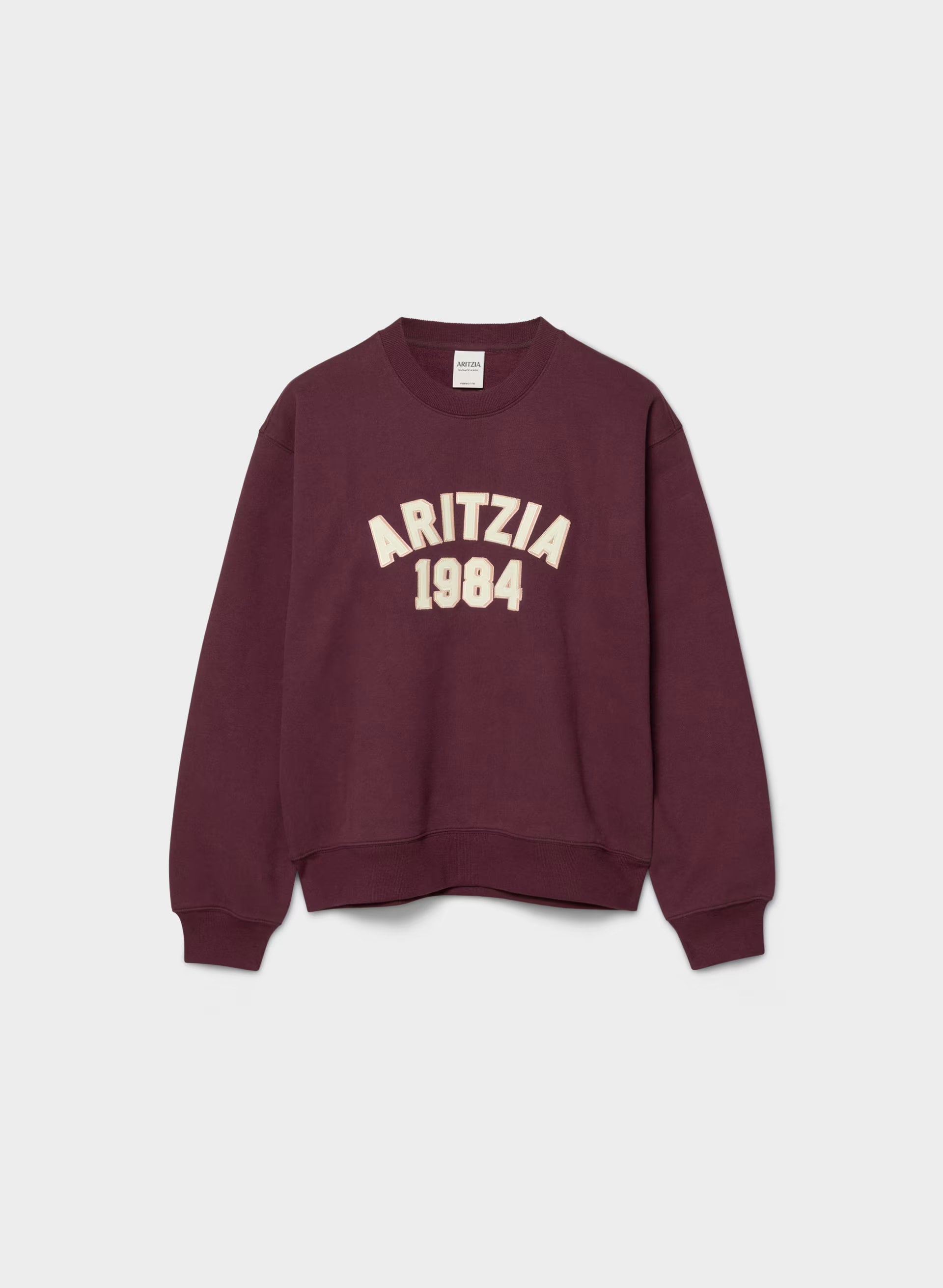 Cozy Sweatfleece Perfect Crew Sweatshirt - GALA PLUM/ LT BIRCH