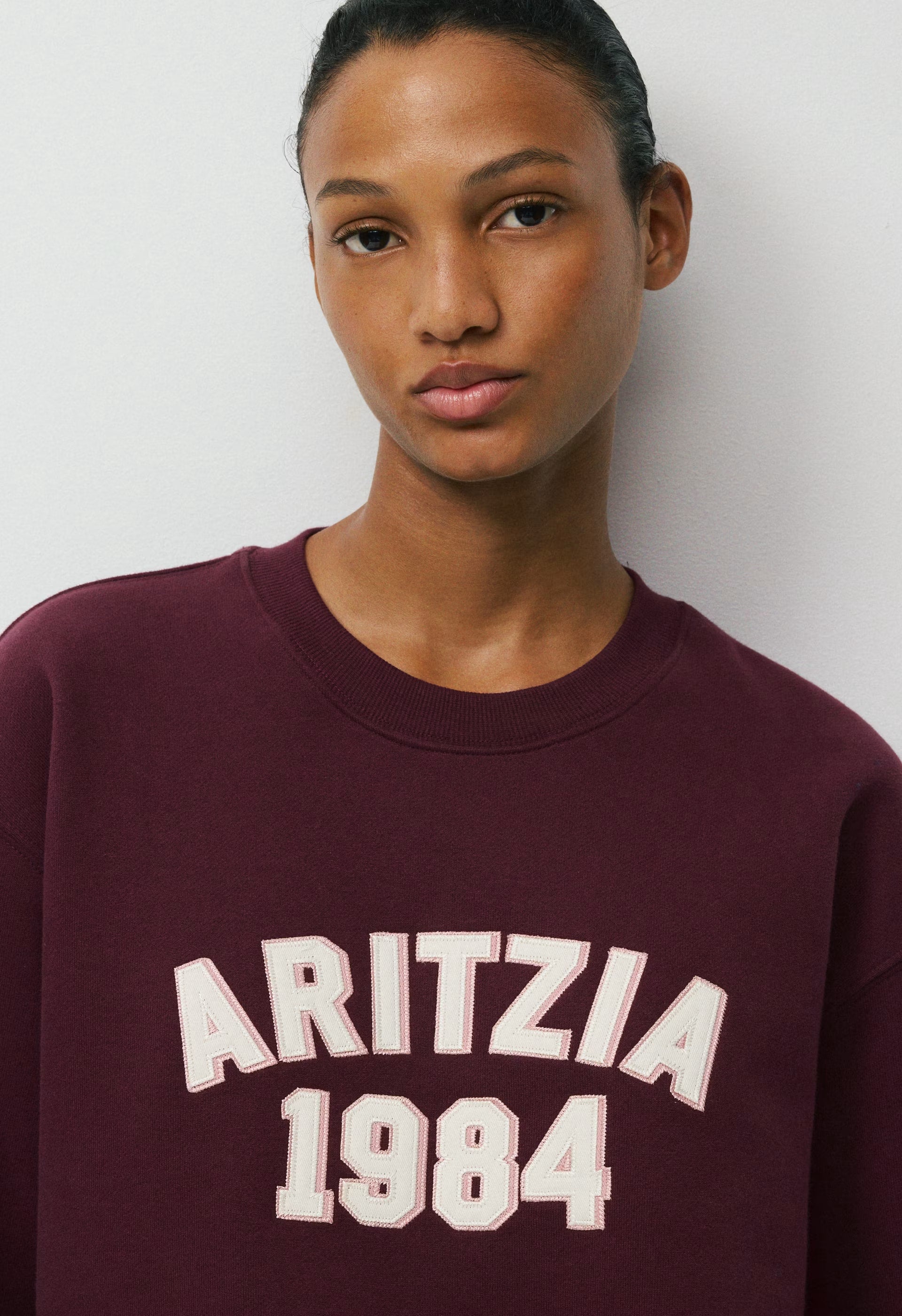 Cozy Sweatfleece Perfect Crew Sweatshirt - HEATHER CHROME/AD NAVY