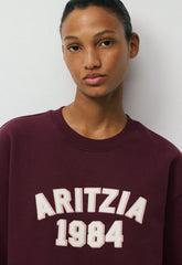 Cozy Sweatfleece Perfect Crew Sweatshirt - GALA PLUM/ LT BIRCH