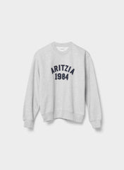 Cozy Sweatfleece Perfect Crew Sweatshirt - HEATHER CHROME/AD NAVY