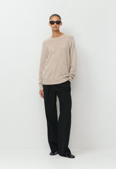 Essential Wool Cashmere Isabelle Sweater - HTR NMD TAUPE/WHITE