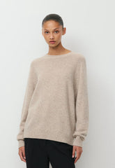 Essential Wool Cashmere Isabelle Sweater - HTR NMD TAUPE/WHITE