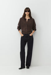 Essential Wool Cashmere London Cardigan - NAVY/ CHOCLTR BROWN