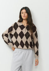 Bare Merino Wool Aspect Polo Sweater - H ND TPE/CC NB BRWN